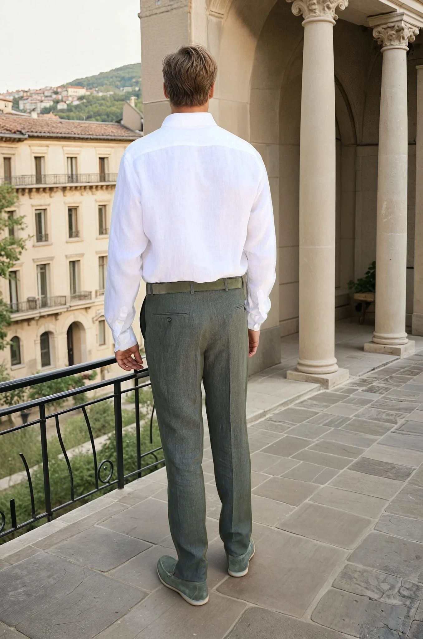 Pantalon Segal en lin - Kaki-PANTALON HOMME-Curling-Paris