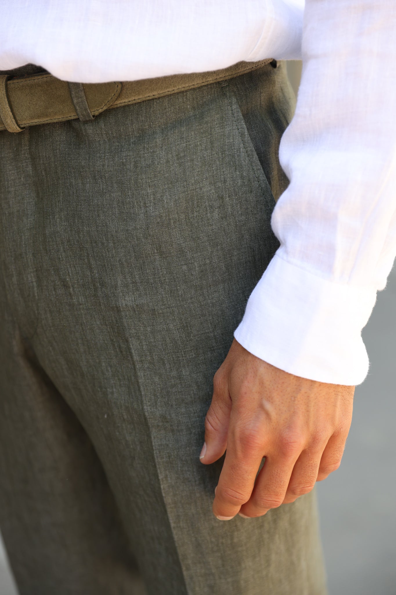 Pantalon Segal en lin - Kaki-PANTALON HOMME-Curling-Paris