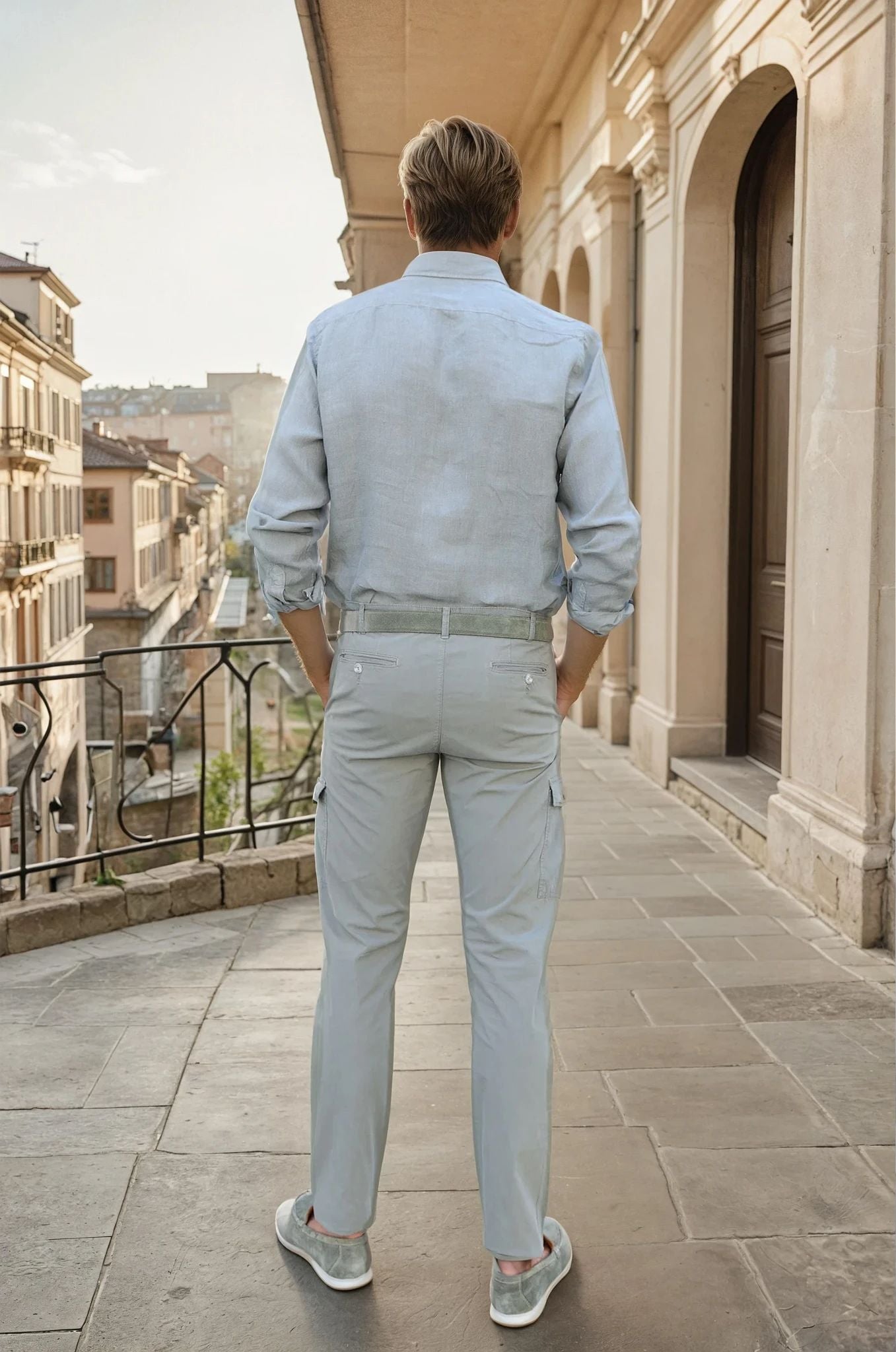 Pantalon d'été Cargo en coton - Kaki-PANTALON HOMME-Curling-Paris