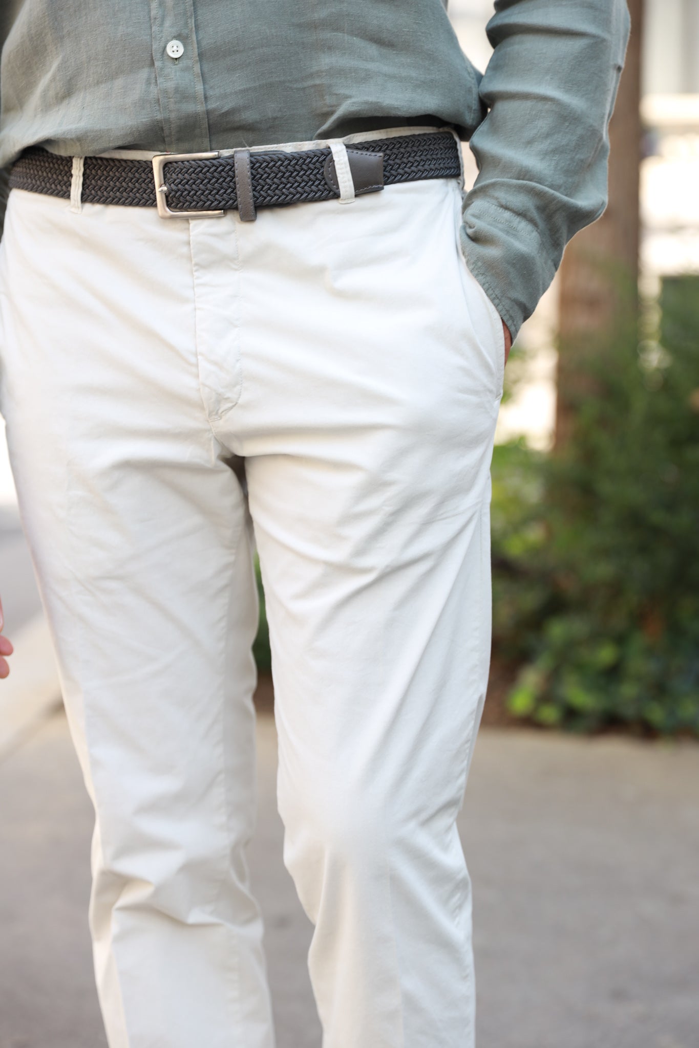Pantalon d'été Sean en coton stretch - Ciment-PANTALON HOMME-Curling-Paris