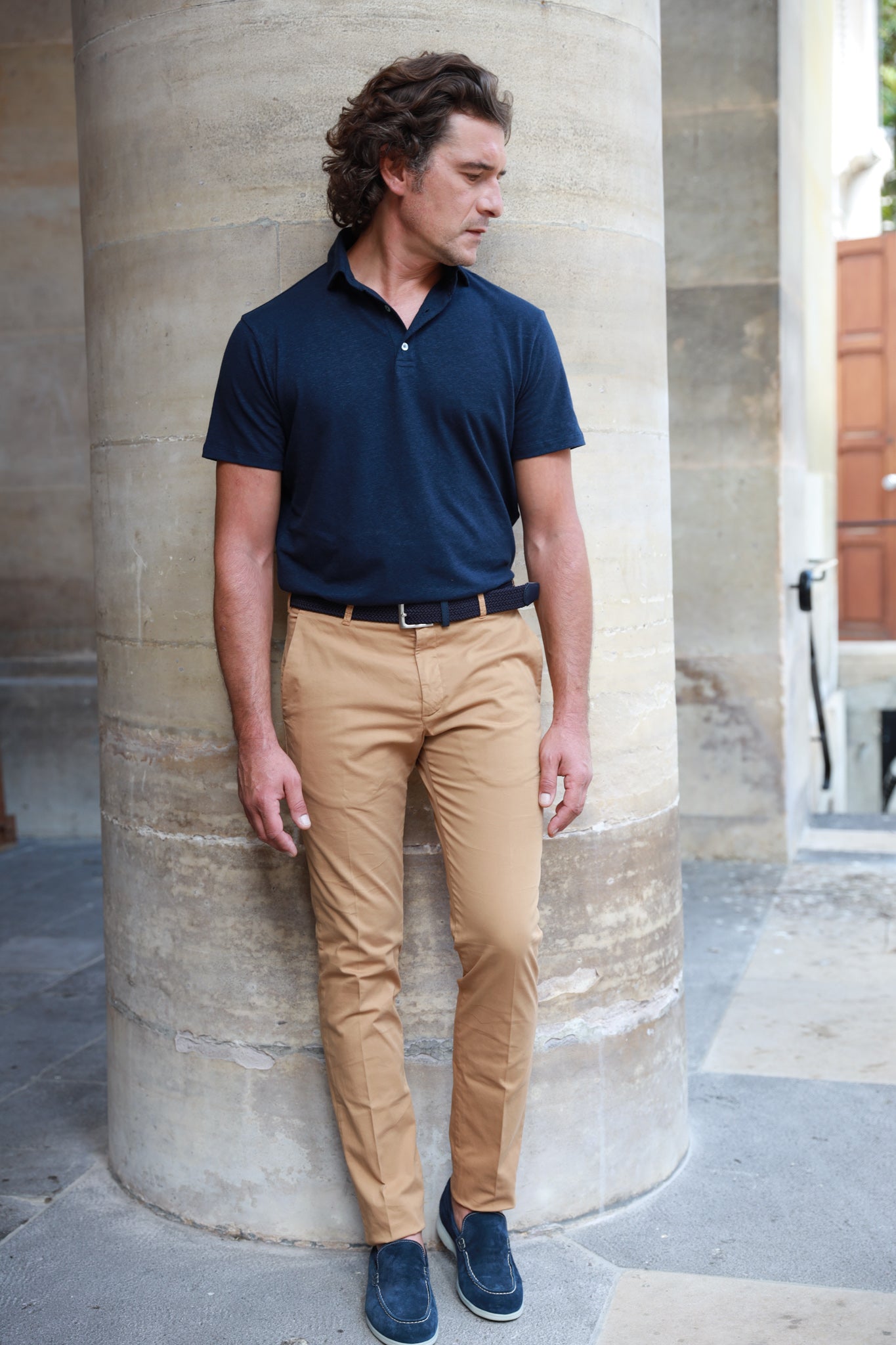 Pantalon d'été Seanfit en coton stretch - Caramel-PANTALON HOMME-Curling-Paris