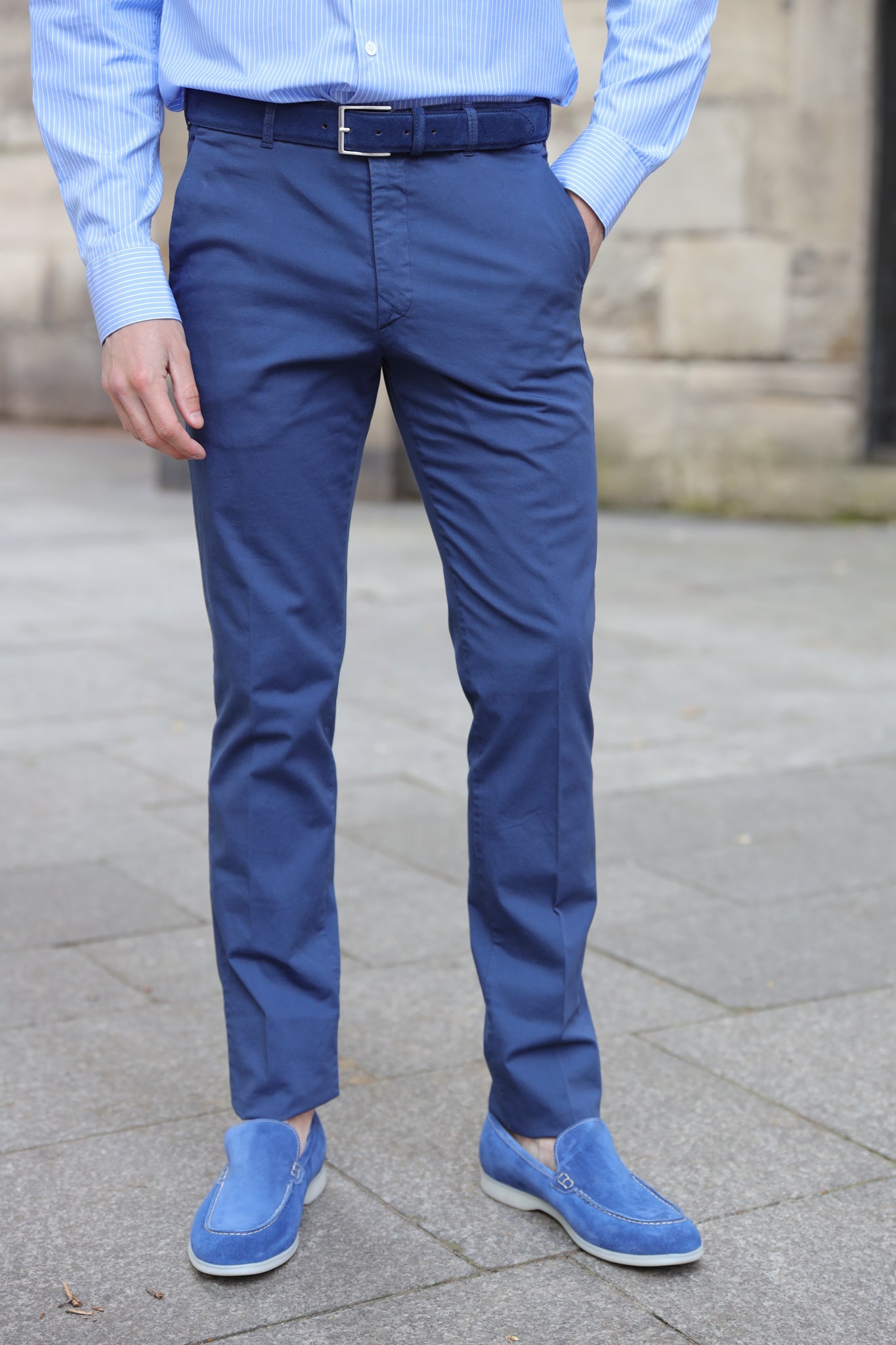 Pantalon d'été Seanfit en coton stretch - Indigo-PANTALON HOMME-Curling-Paris
