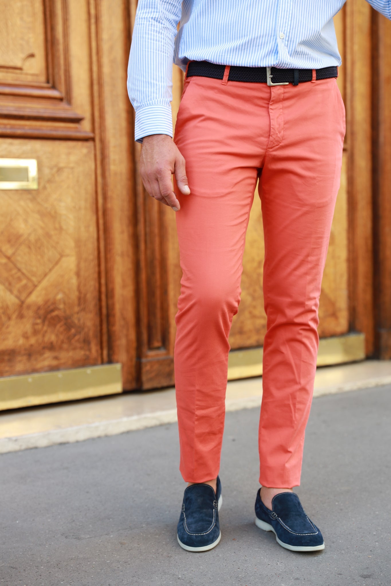 Pantalon d'été Seanfit en coton stretch - Orange-PANTALON HOMME-Curling-Paris