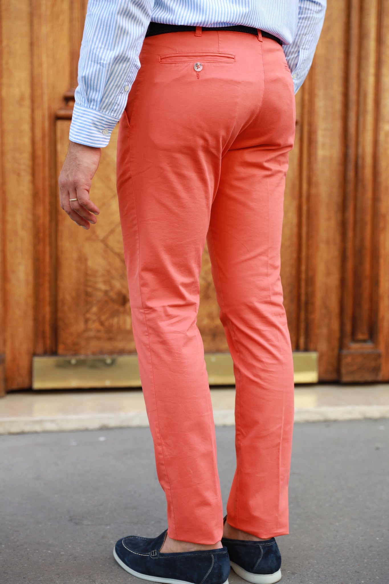 Pantalon d'été Seanfit en coton stretch - Orange-PANTALON HOMME-Curling-Paris