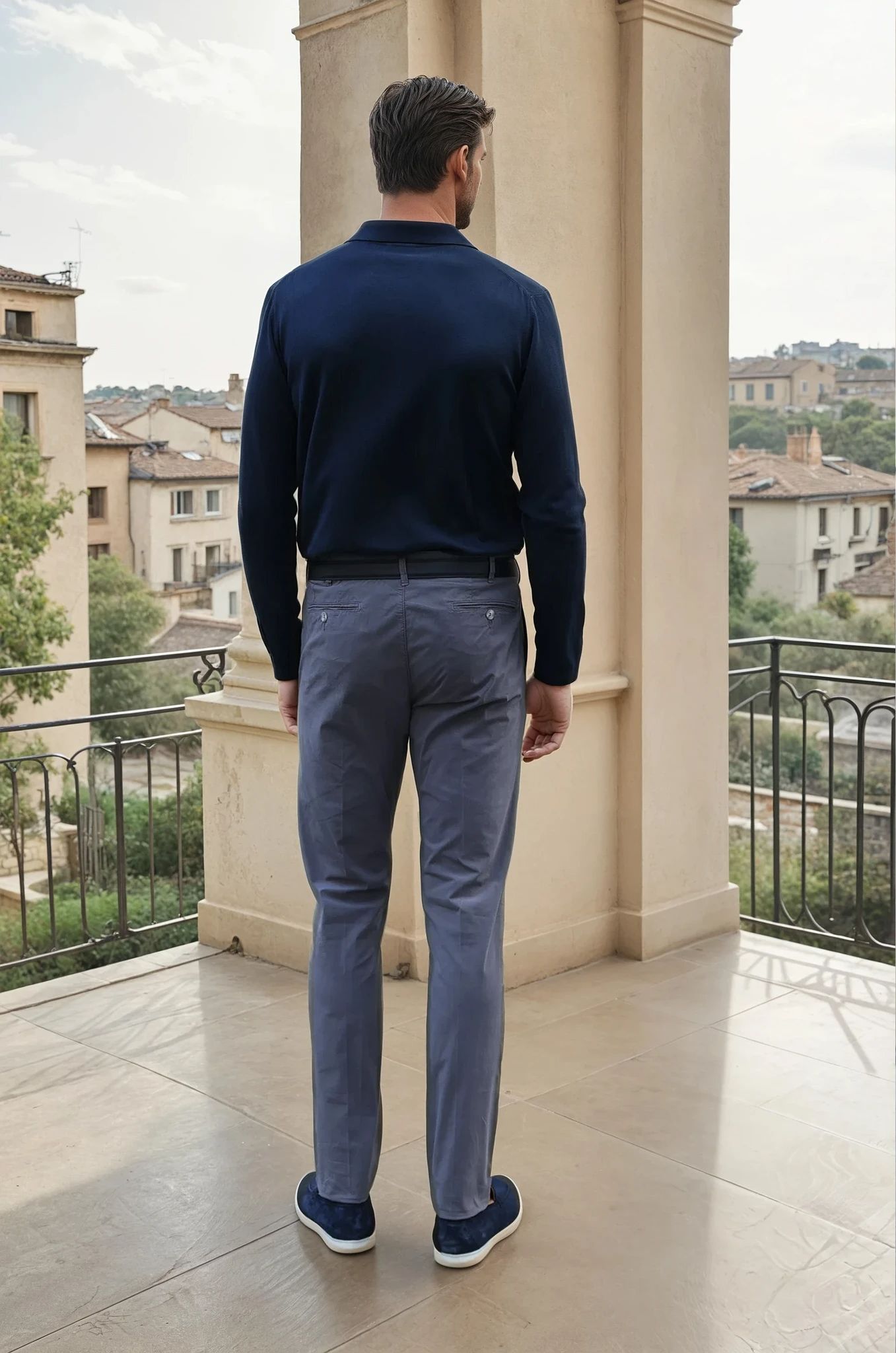 Pantalon d'été Seanfit en popeline de coton stretch - Gris Elephant-PANTALON HOMME-Curling-Paris
