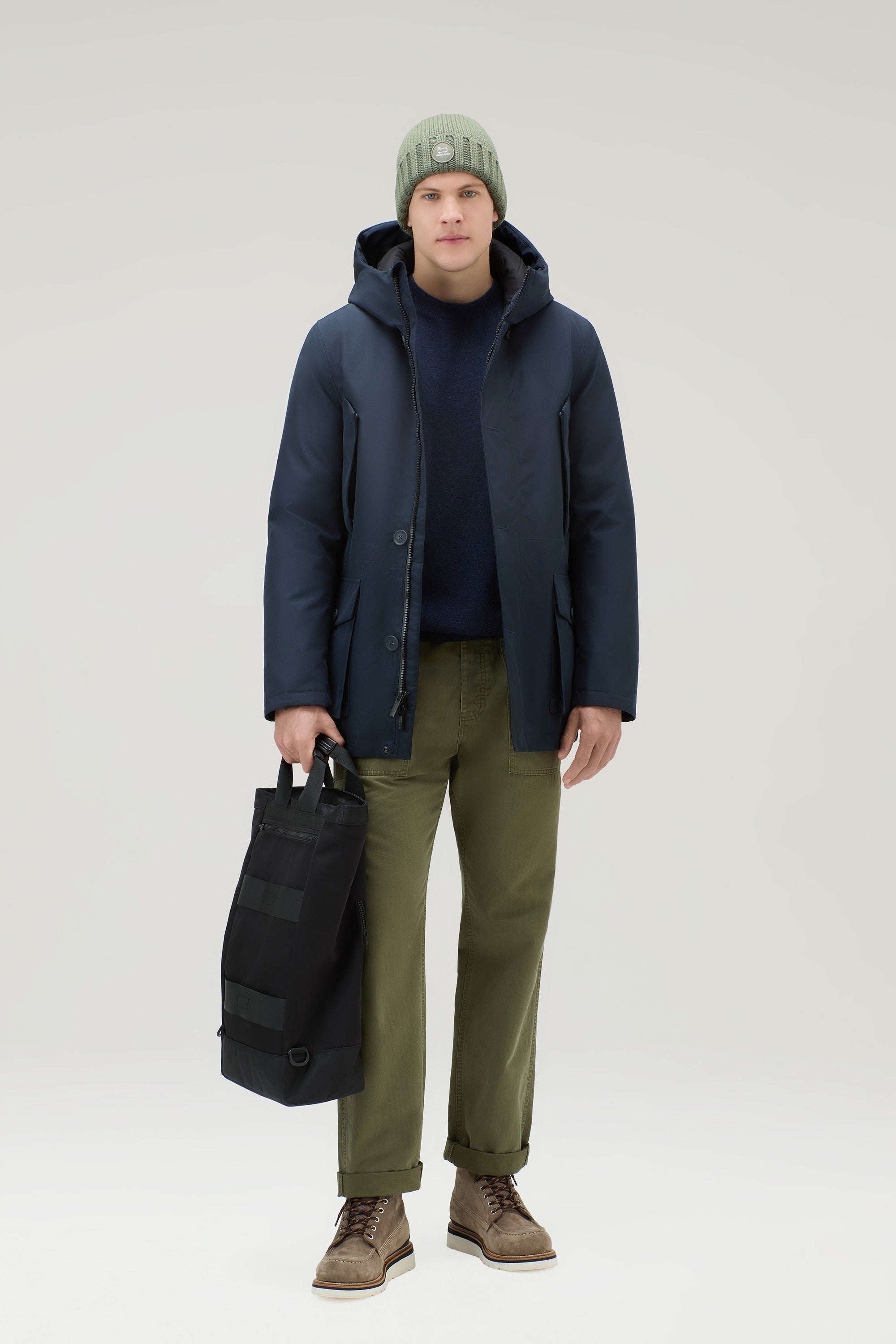 Parka Mountain Woolrich en Gore-tex - Melton Blue-MANTEAU HOMME-Curling-Paris