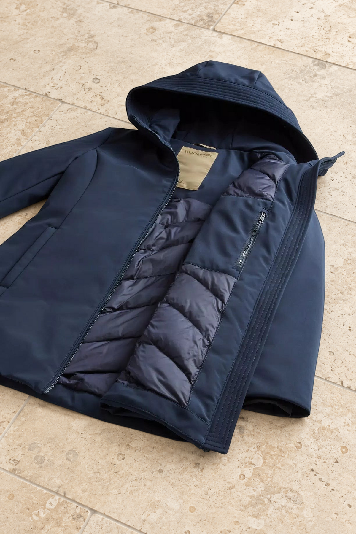 Parka Woolrich Firth en Softshell - Melton Blue-MANTEAU FEMME-Curling-Paris