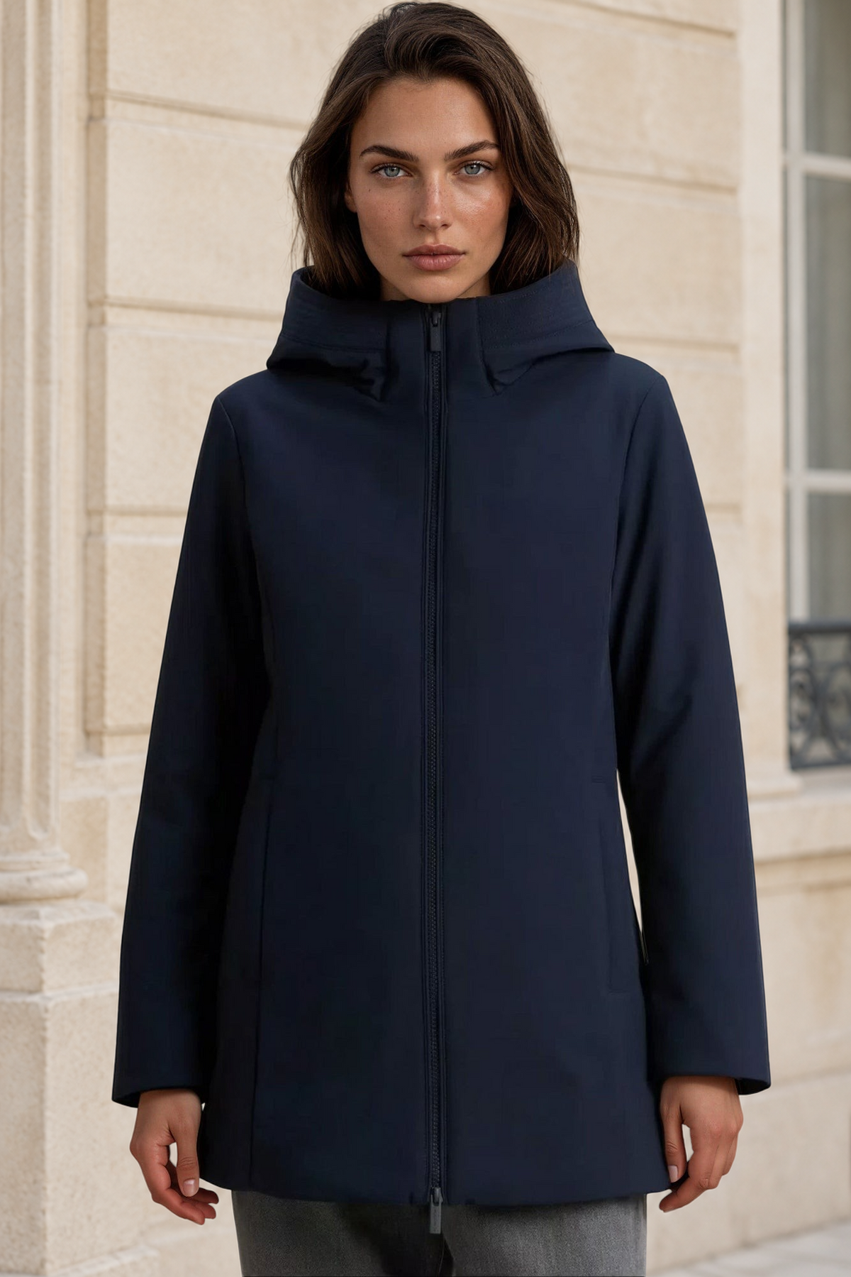 Parka Woolrich Firth en Softshell - Melton Blue-MANTEAU FEMME-Curling-Paris