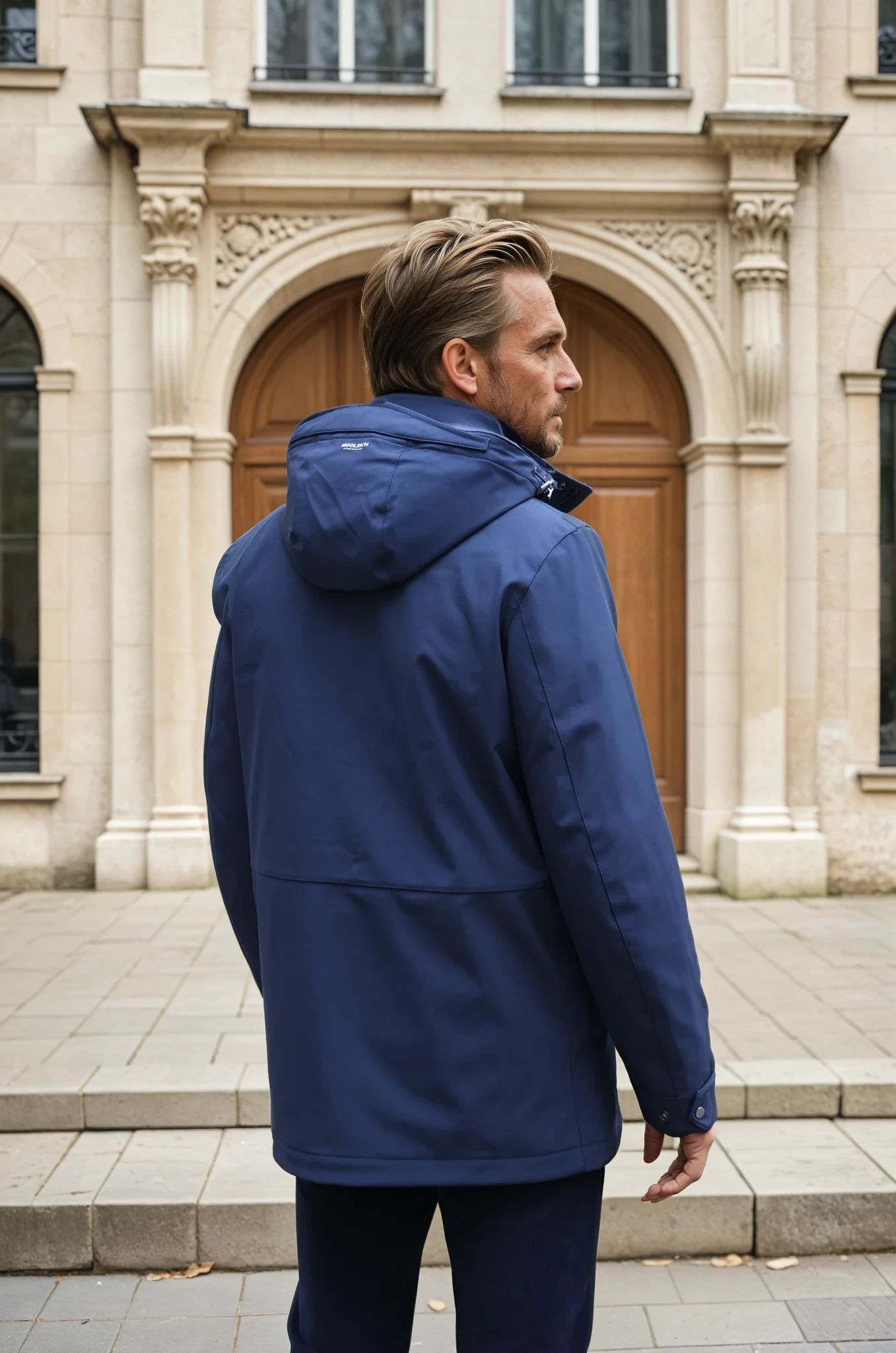 Parka Woolrich Softshell - Melton Blue-MANTEAU HOMME-Curling-Paris