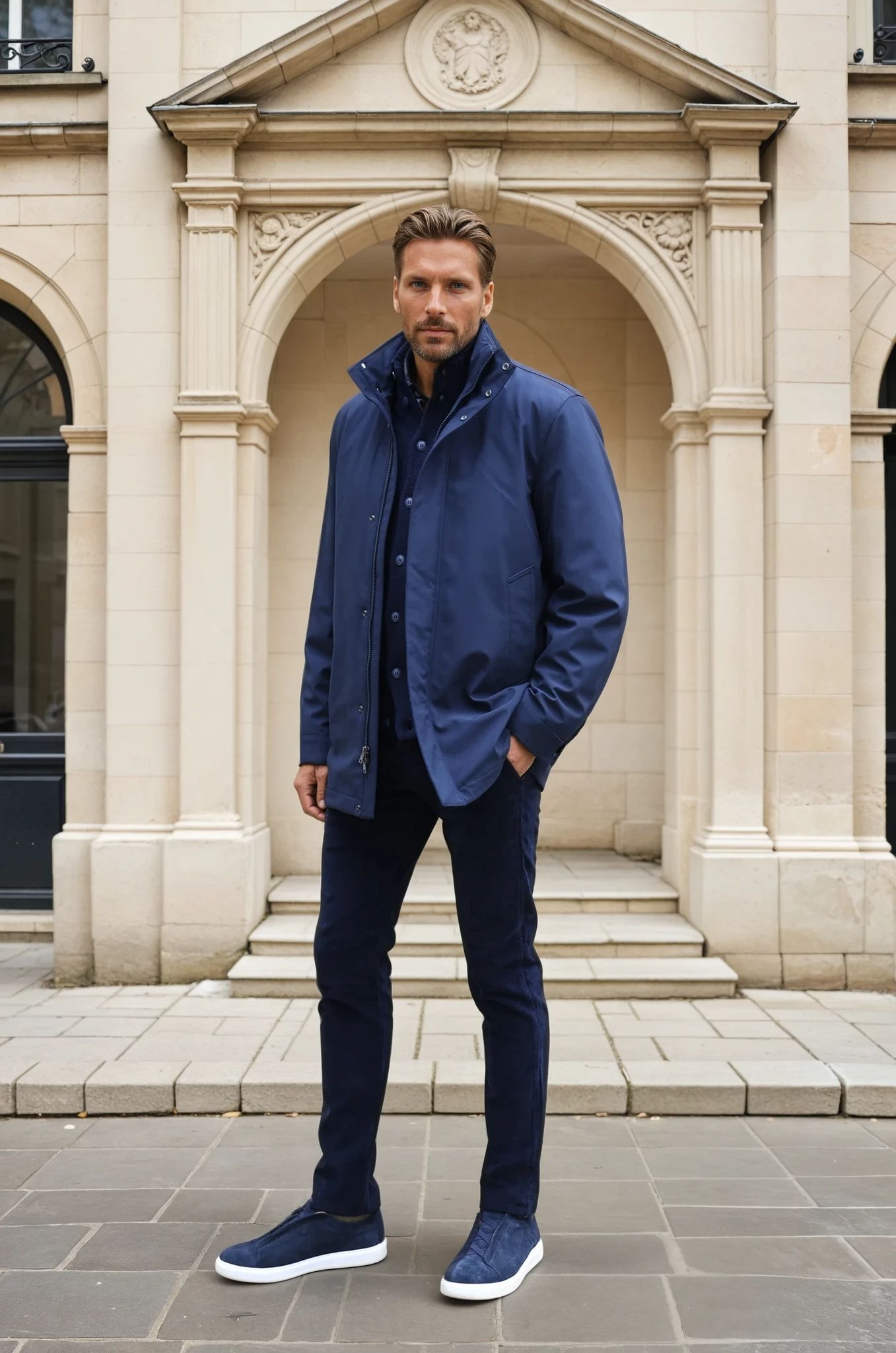 Parka Woolrich Softshell - Melton Blue-MANTEAU HOMME-Curling-Paris