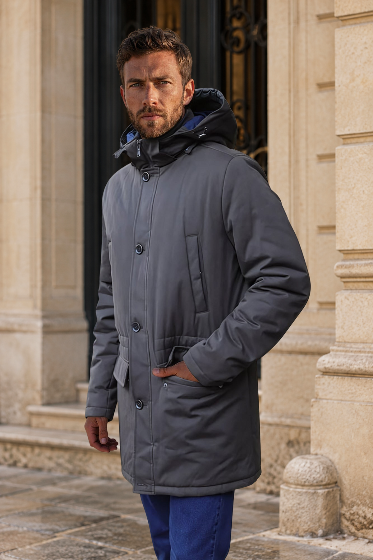 Parka d'hiver en coton - Military-MANTEAU HOMME-Curling-Paris