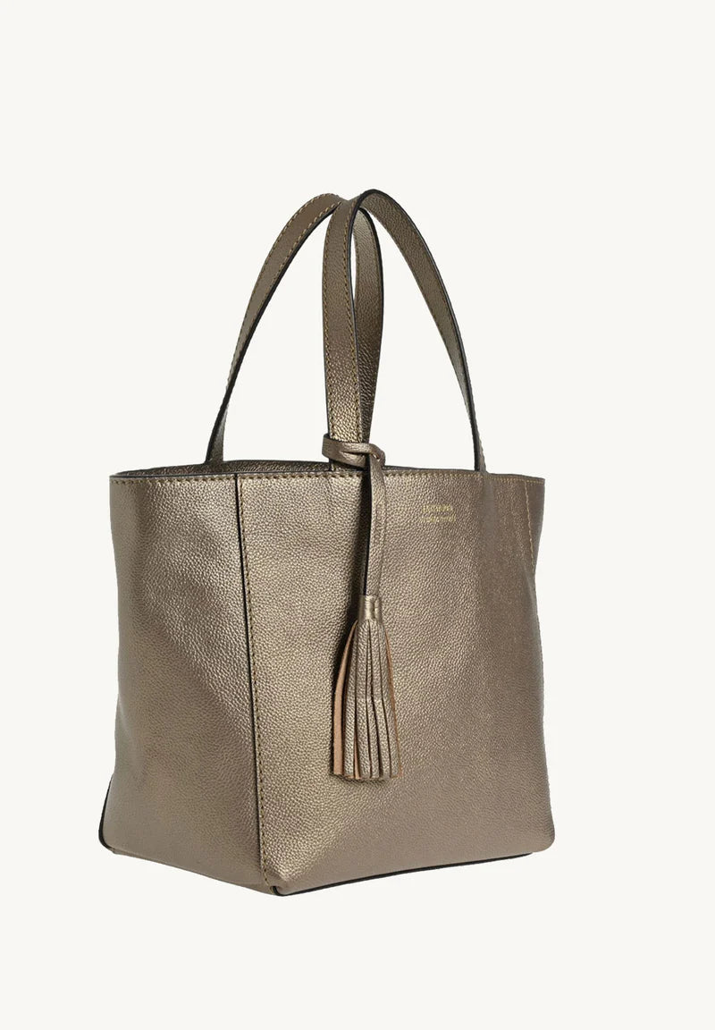 Petit Cabas parisien Loxwood en cuir grainé - Bronze-SAC FEMME-Curling-Paris