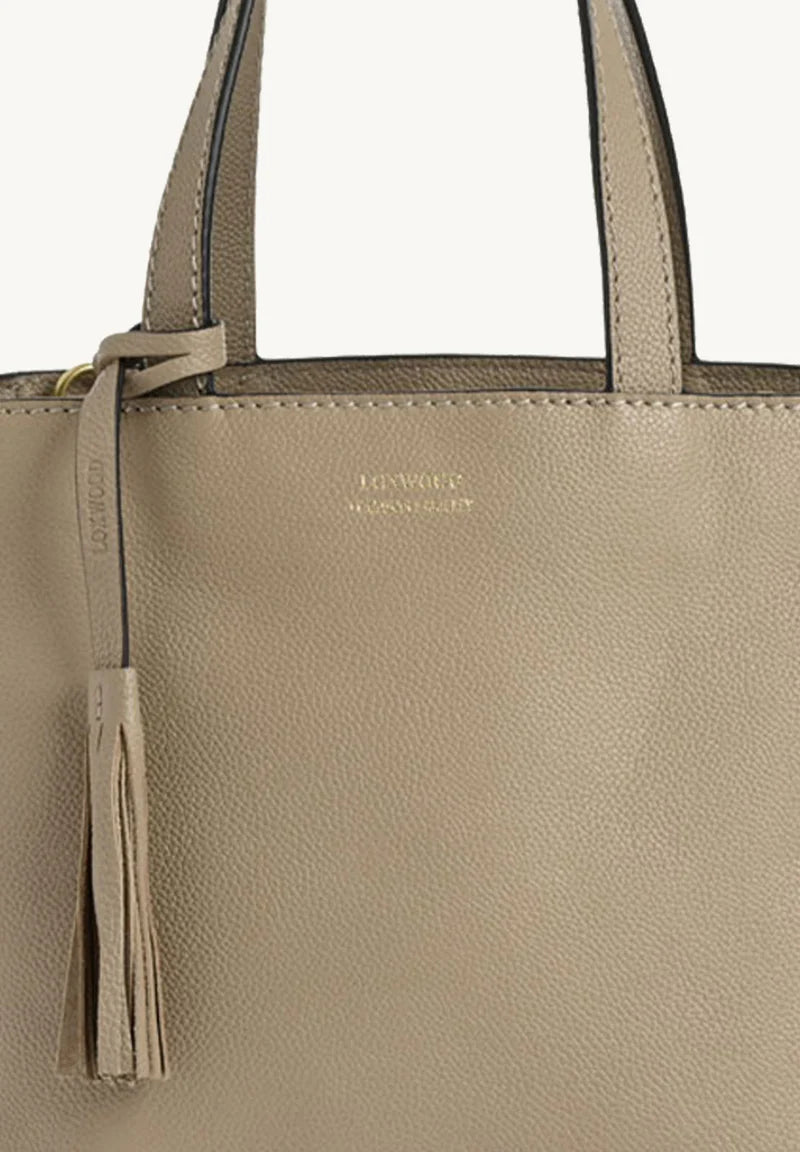 Petit Cabas parisien Loxwood en cuir grainé - Mastic-SAC FEMME-Curling-Paris