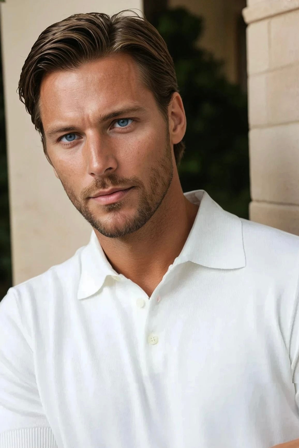 Polo Gabriel en maille de coton - Ecru-POLO HOMME-Curling-Paris