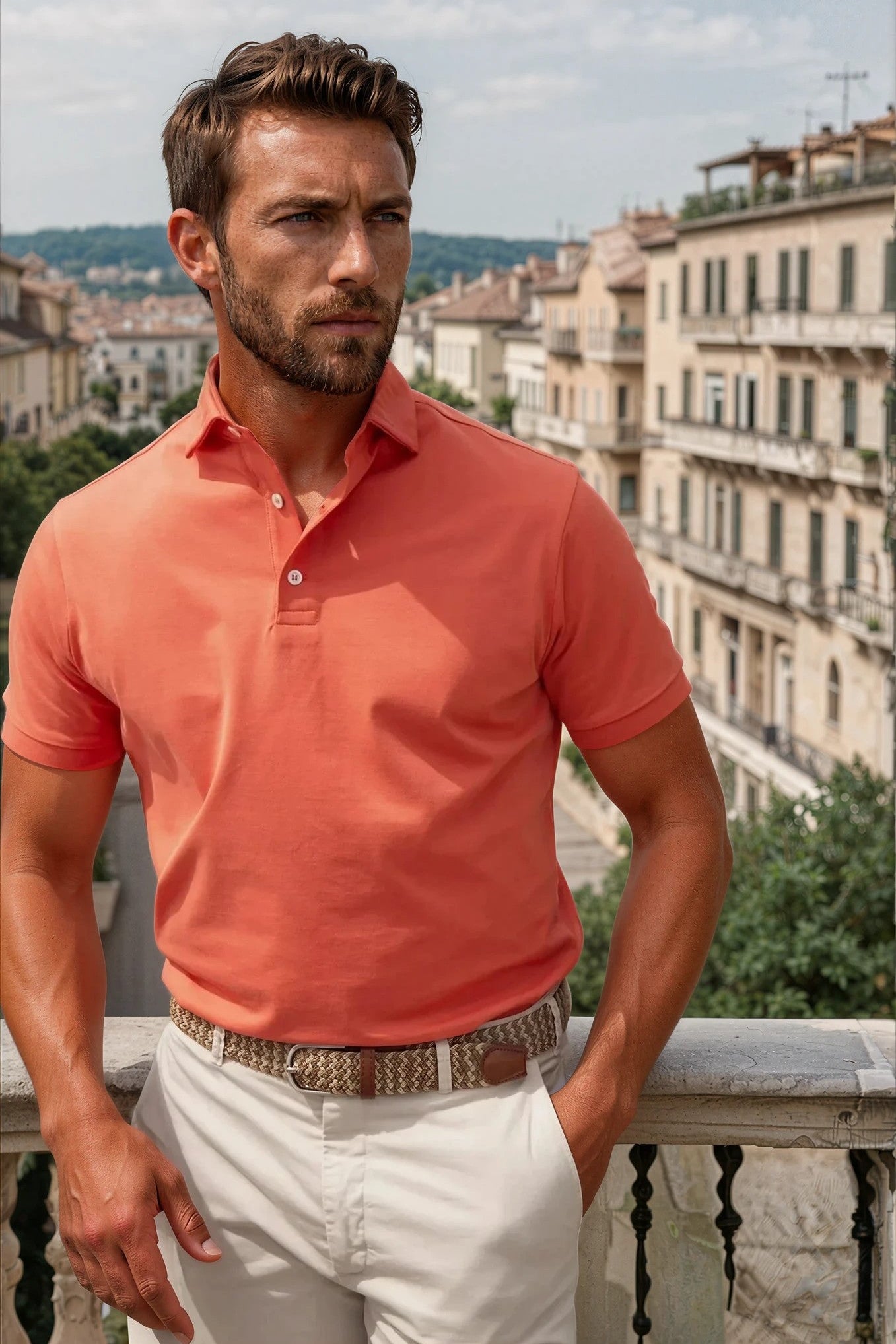 Polo Jack en Jersey de coton - Orange-POLO HOMME-Curling-Paris