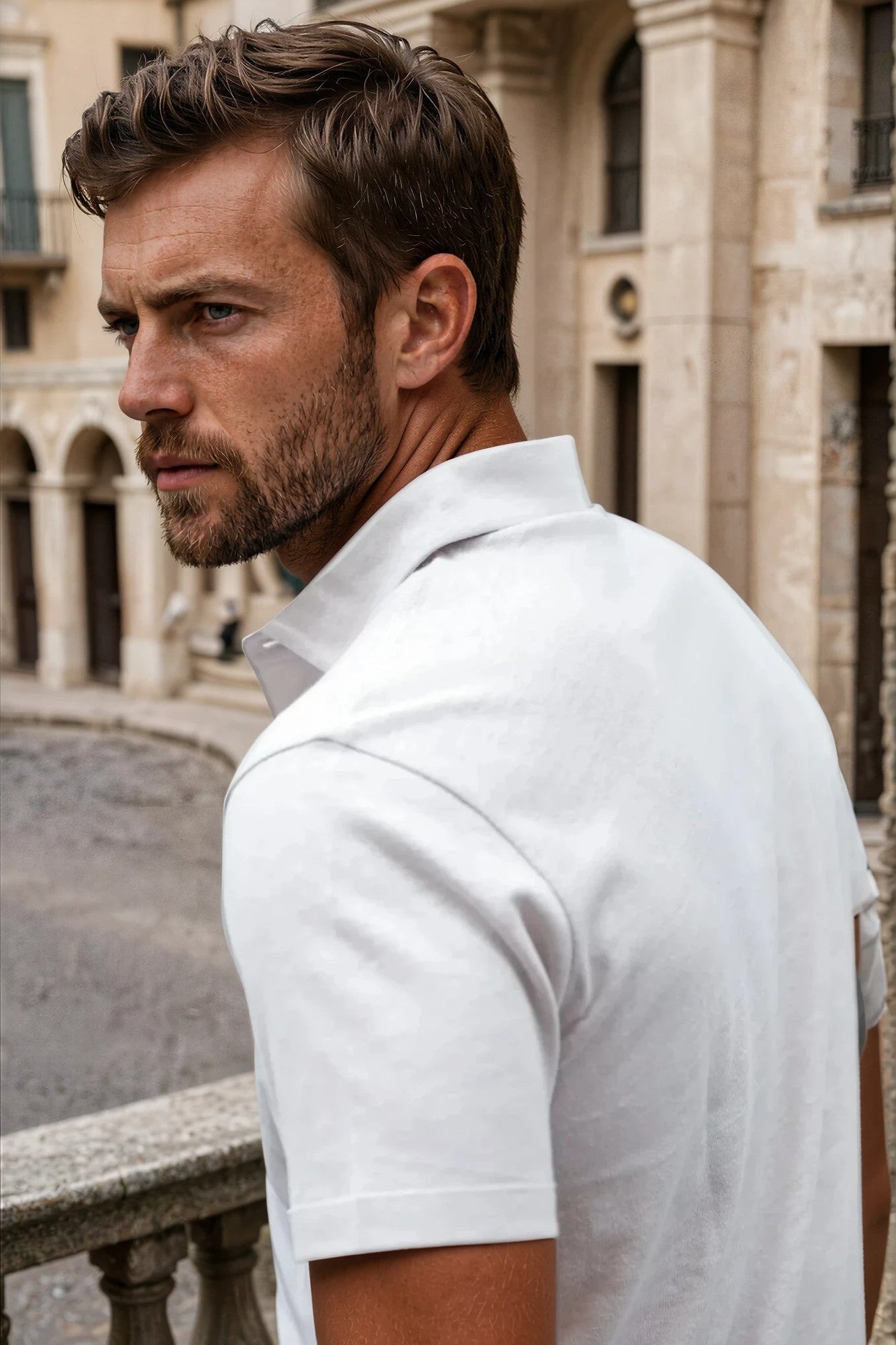 Polo Jack en coton & lin - Beige-POLO HOMME-Curling-Paris