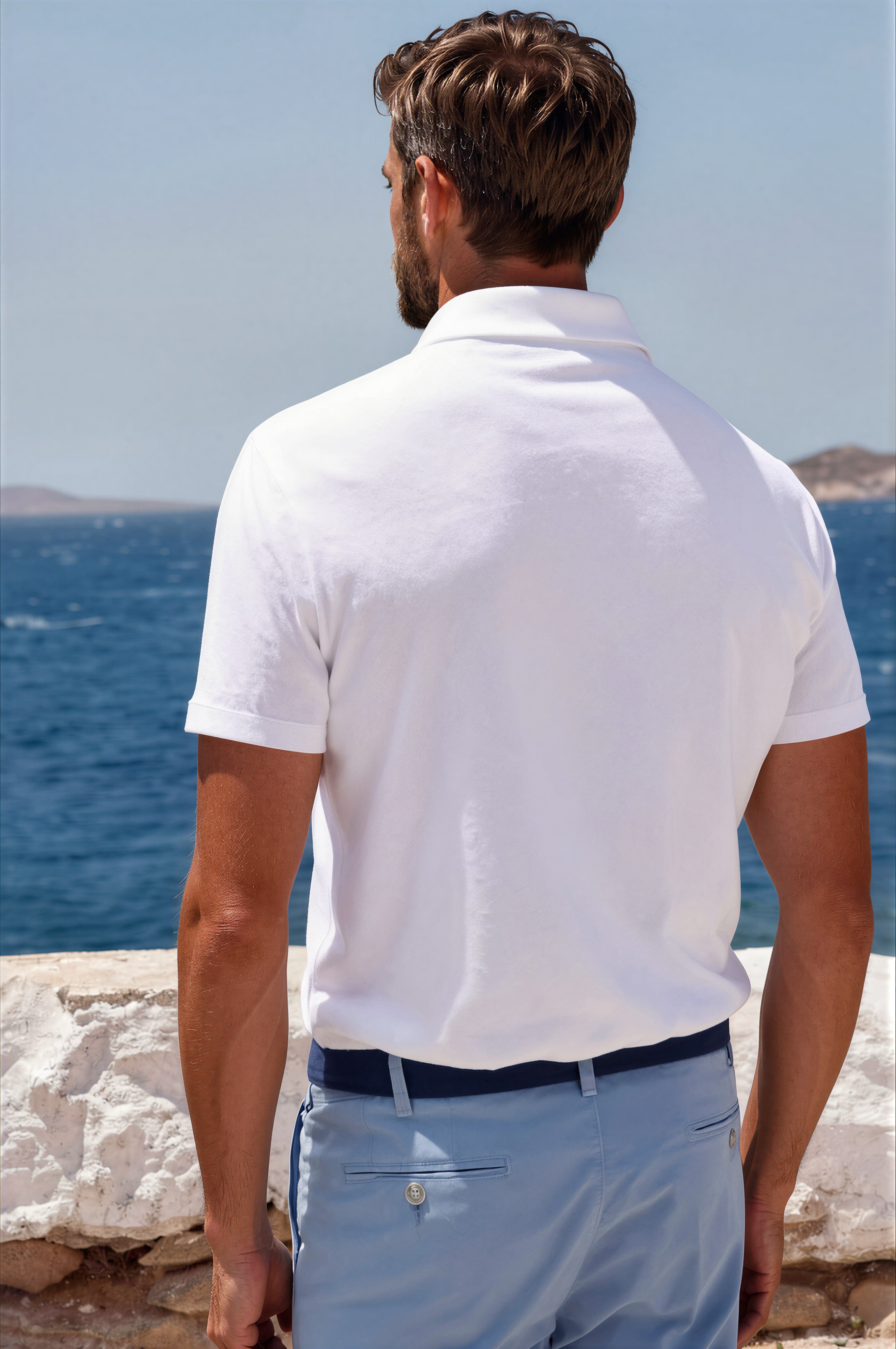Polo Jack en coton & lin - Blanc-POLO HOMME-Curling-Paris