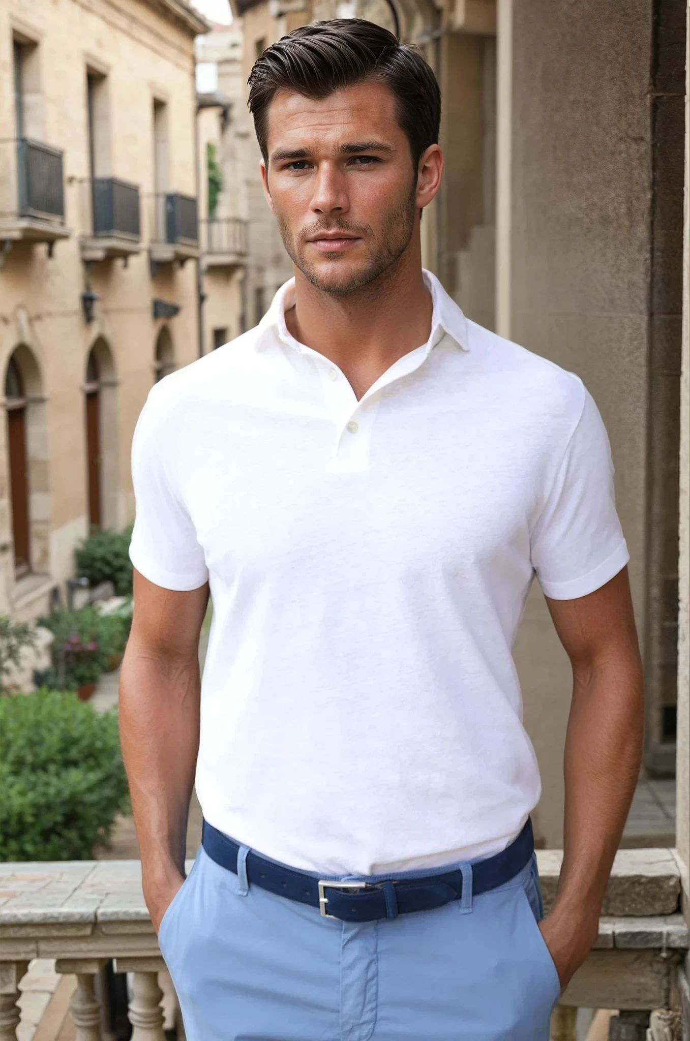 Polo Jack en coton & lin - Blanc-POLO HOMME-Curling-Paris