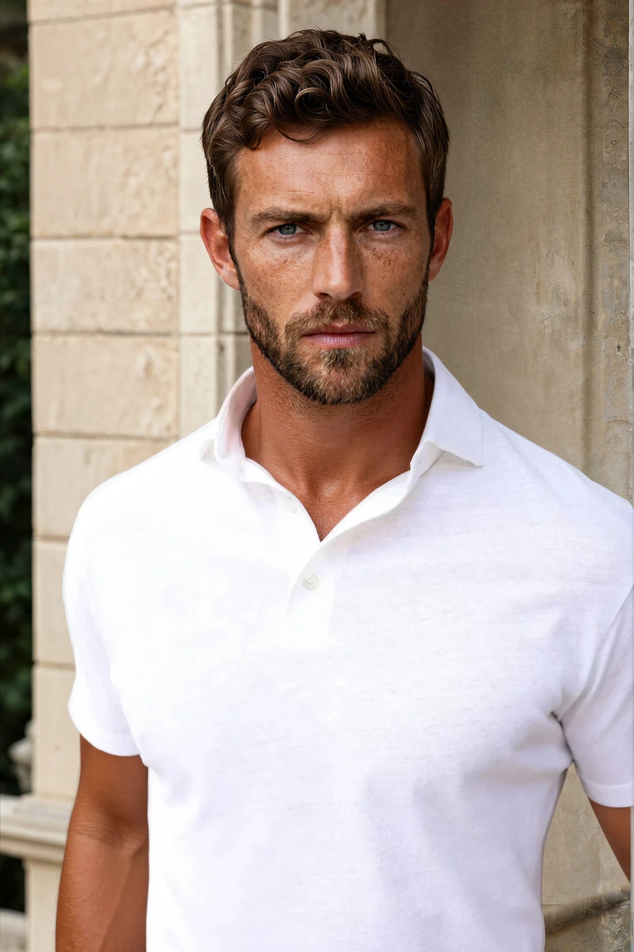 Polo Jack en coton & lin - Blanc-POLO HOMME-Curling-Paris