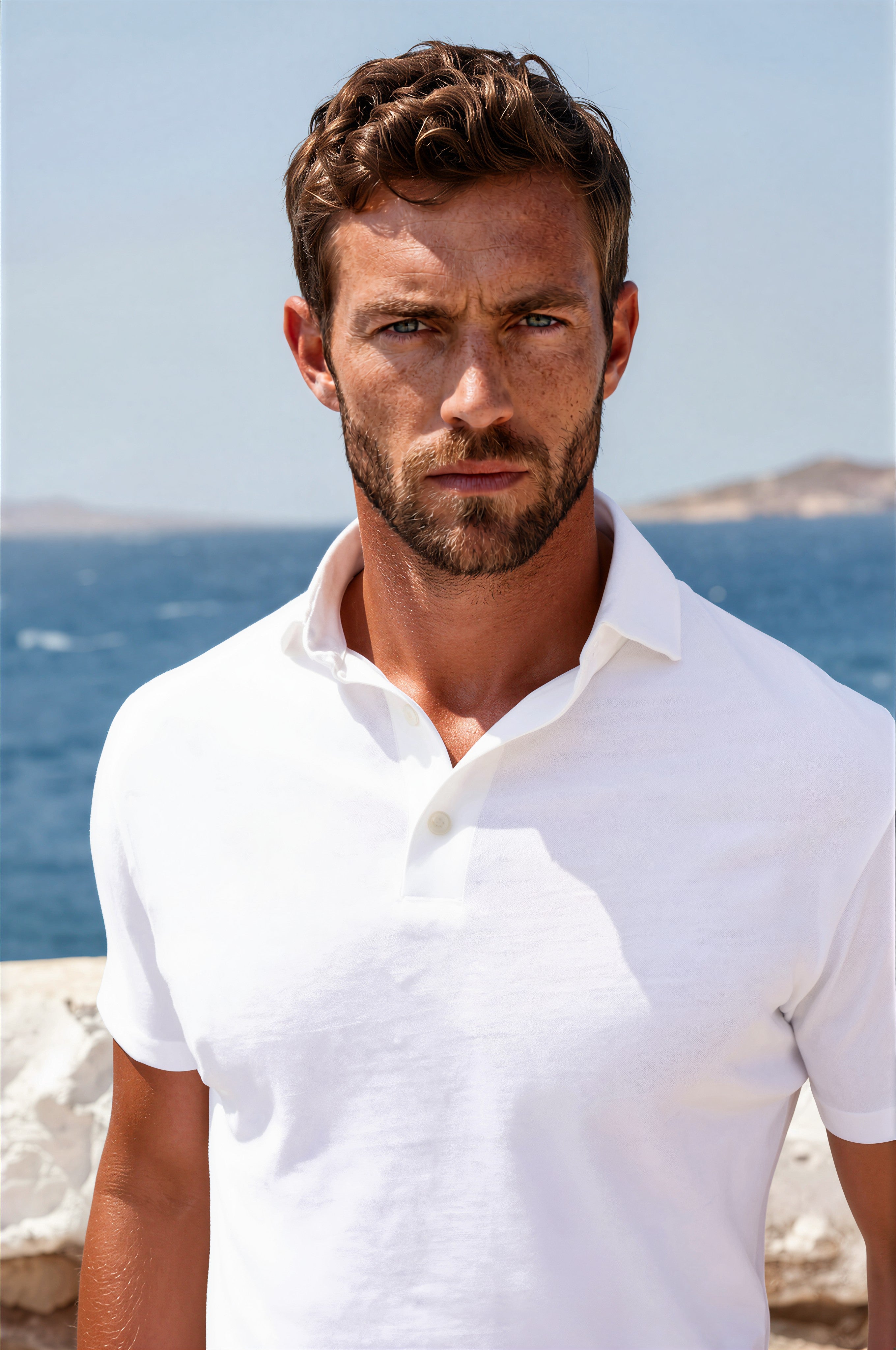 Polo Jack en coton & lin - Blanc-POLO HOMME-Curling-Paris