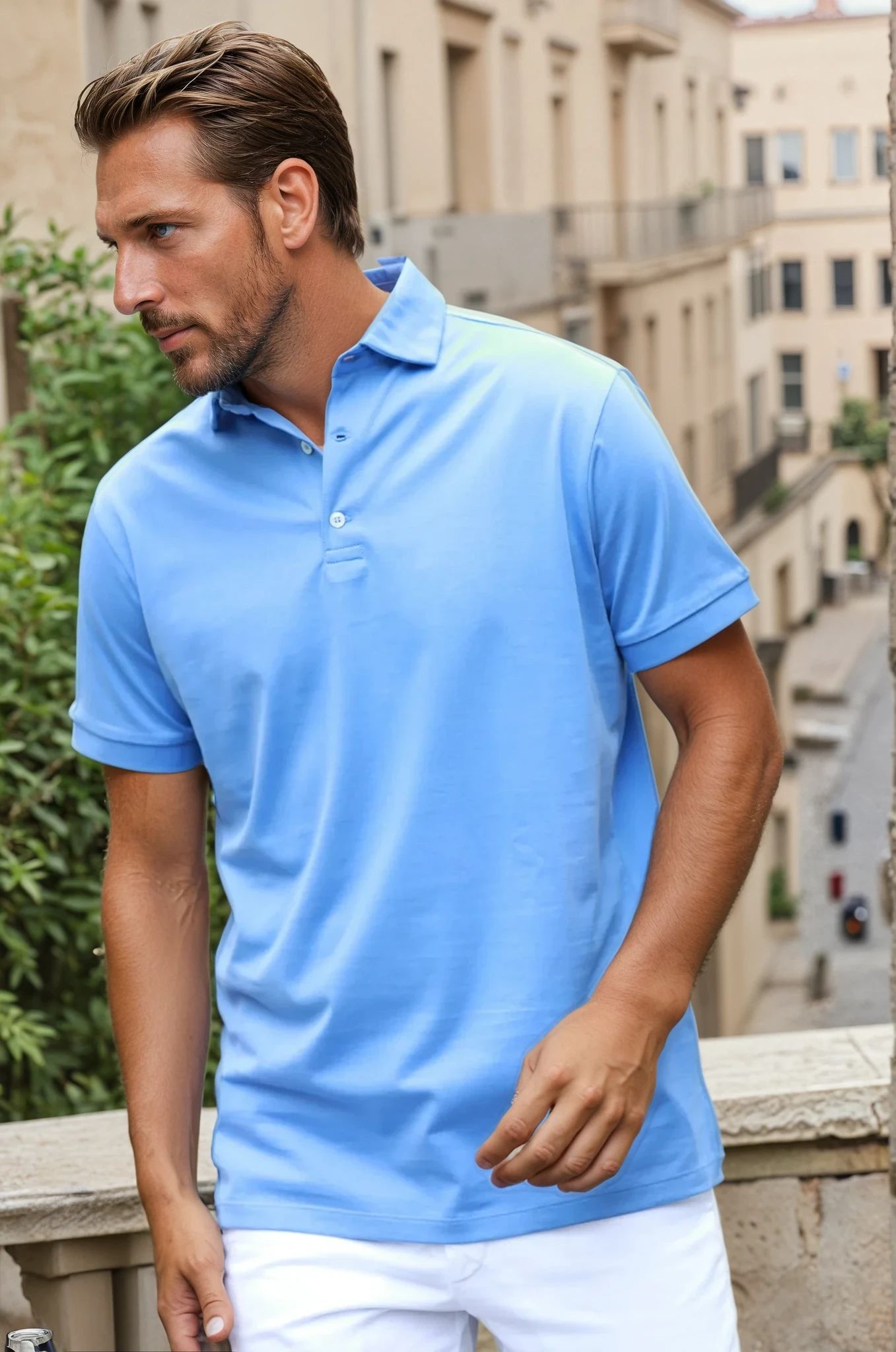 Polo Jack en jersey de coton - Azur-POLO HOMME-Curling-Paris