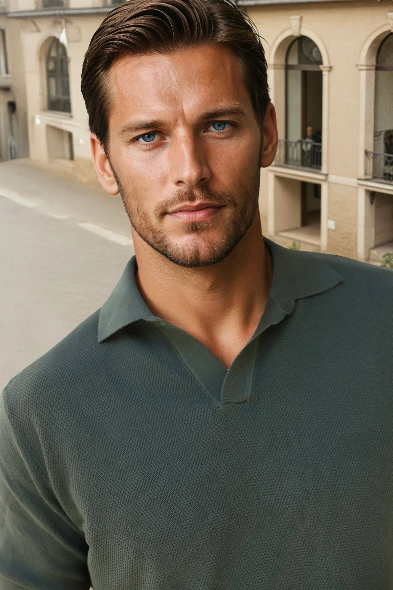 Polo Orso en piqué de coton - Kaki-POLO HOMME-Curling-Paris