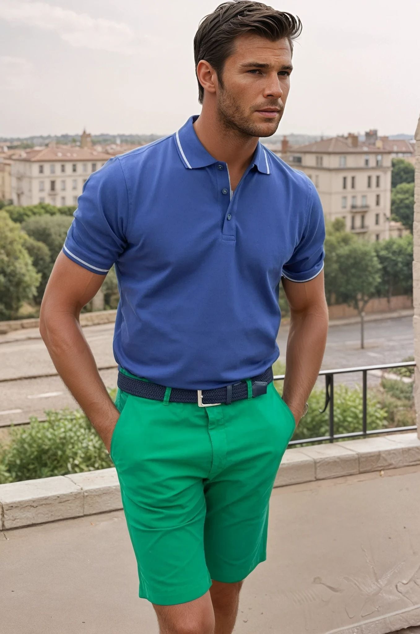 Polo Roger en piqué de coton mercerisé - Royal-POLO HOMME-Curling-Paris