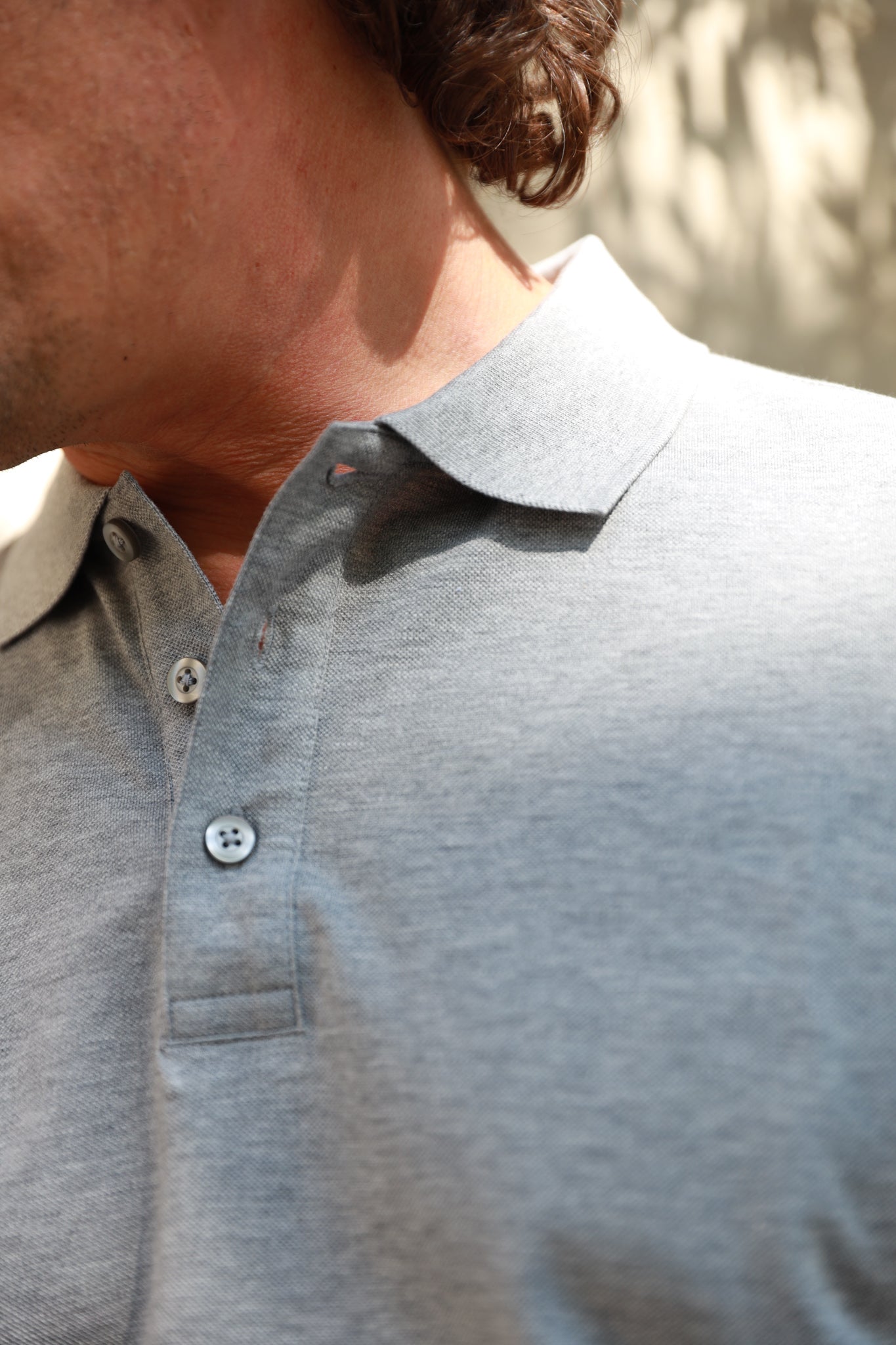 Polo homme Rogue en piqué de coton mercerisé - Gris-POLO HOMME-Curling-Paris