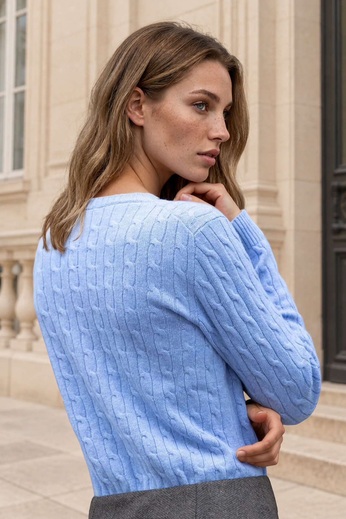 Pull Albie en laine mérinos et cachemire - Bleu-PULL FEMME-Curling-Paris