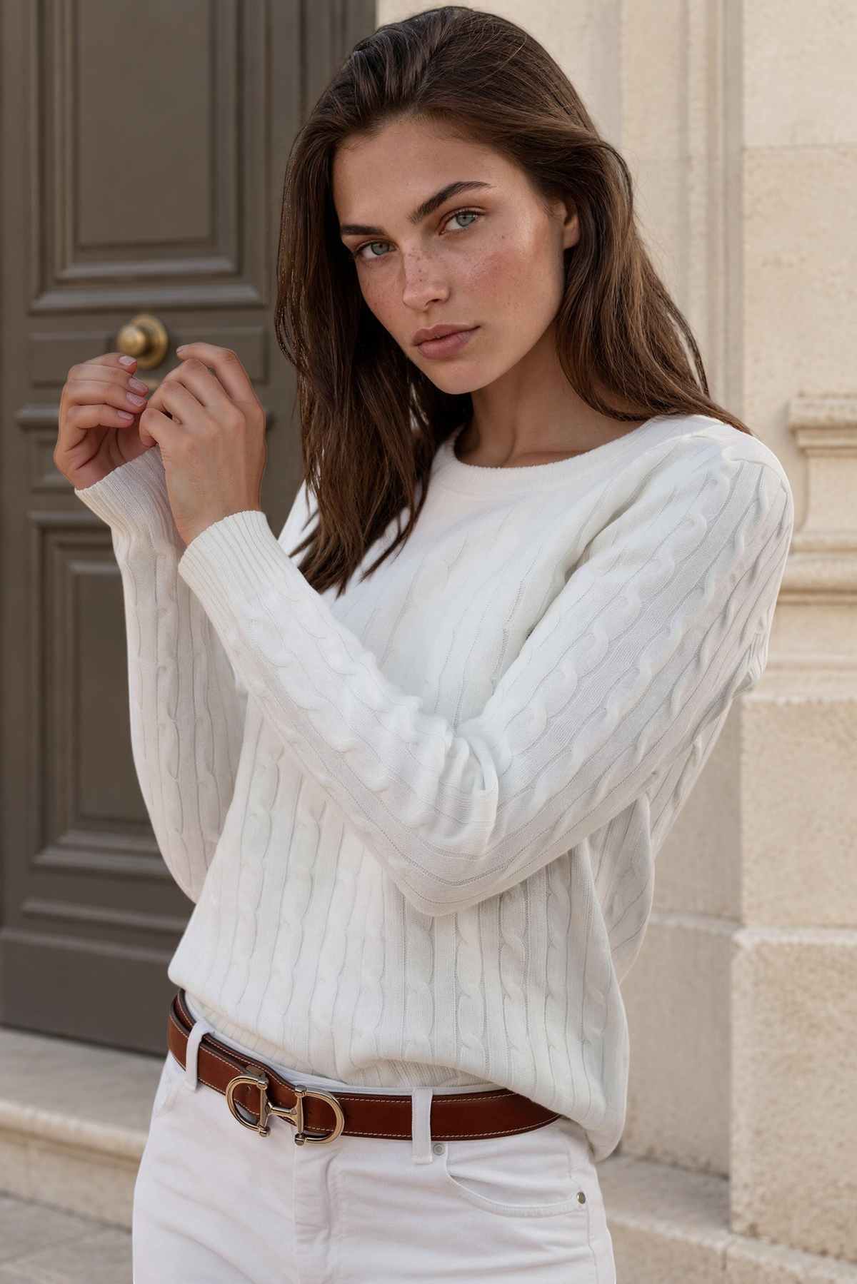 Pull Albie en laine mérinos et cachemire - Ecru-PULL FEMME-Curling-Paris