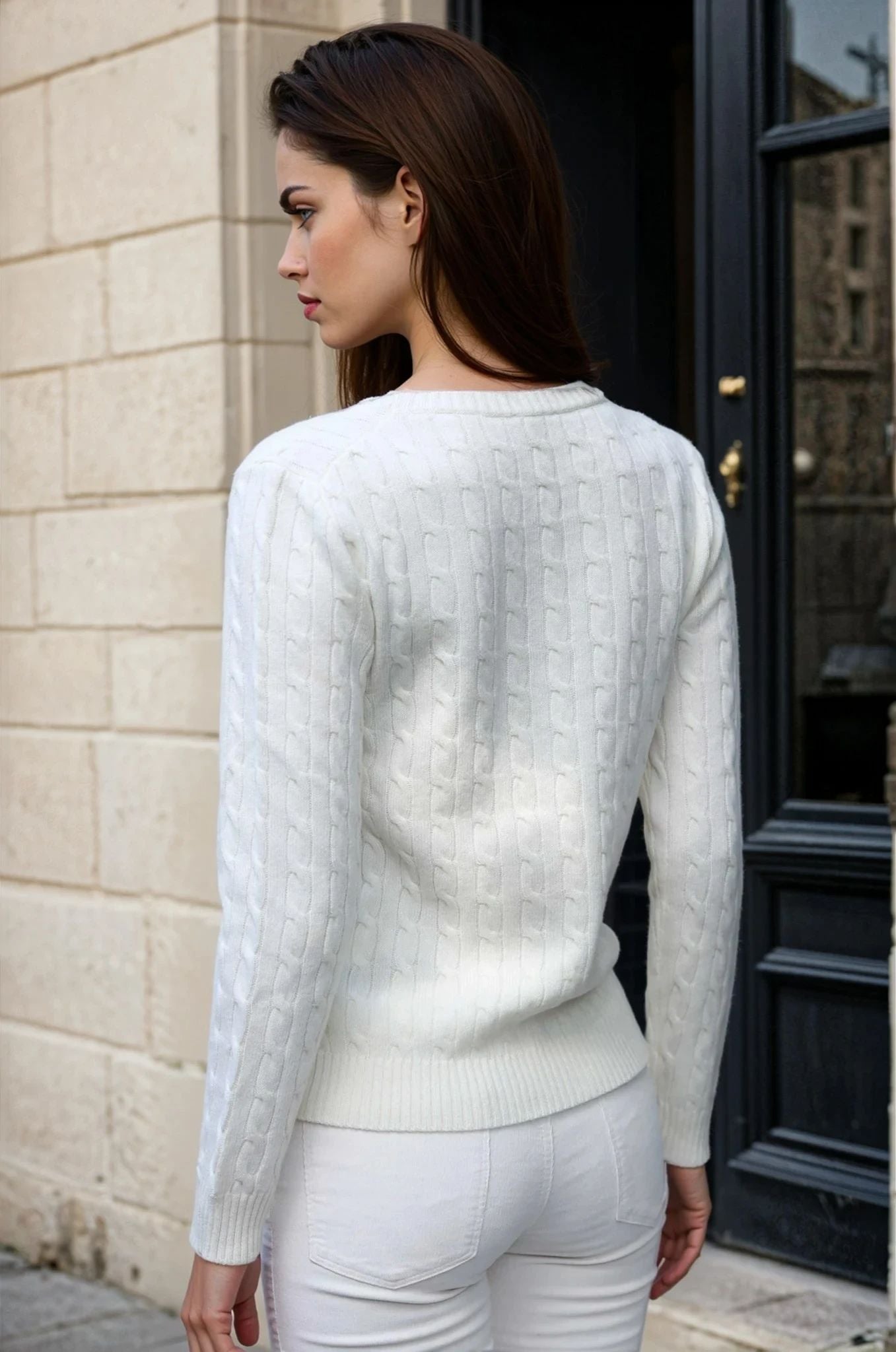 Pull Albie en laine mérinos et cachemire - Ecru-PULL FEMME-Curling-Paris