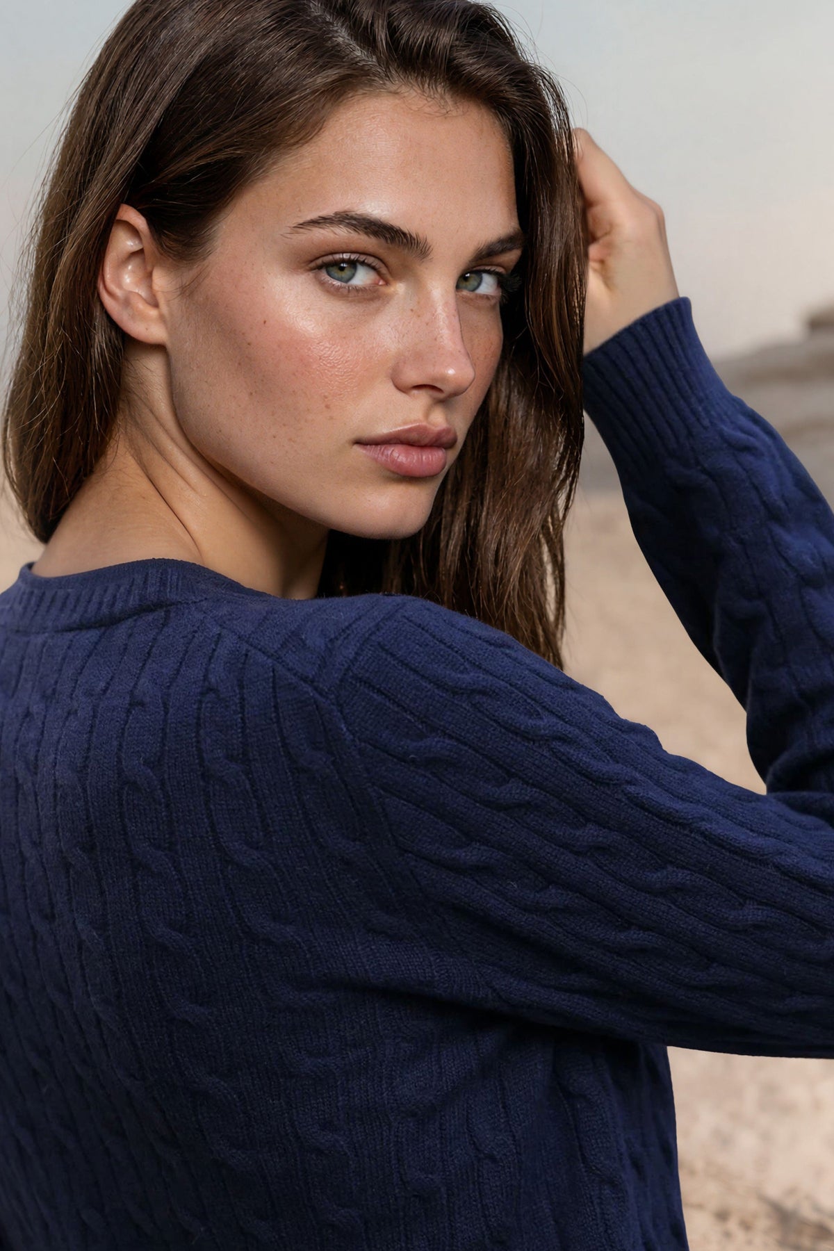 Pull Albie en laine mérinos et cachemire - Marine-PULL FEMME-Curling-Paris