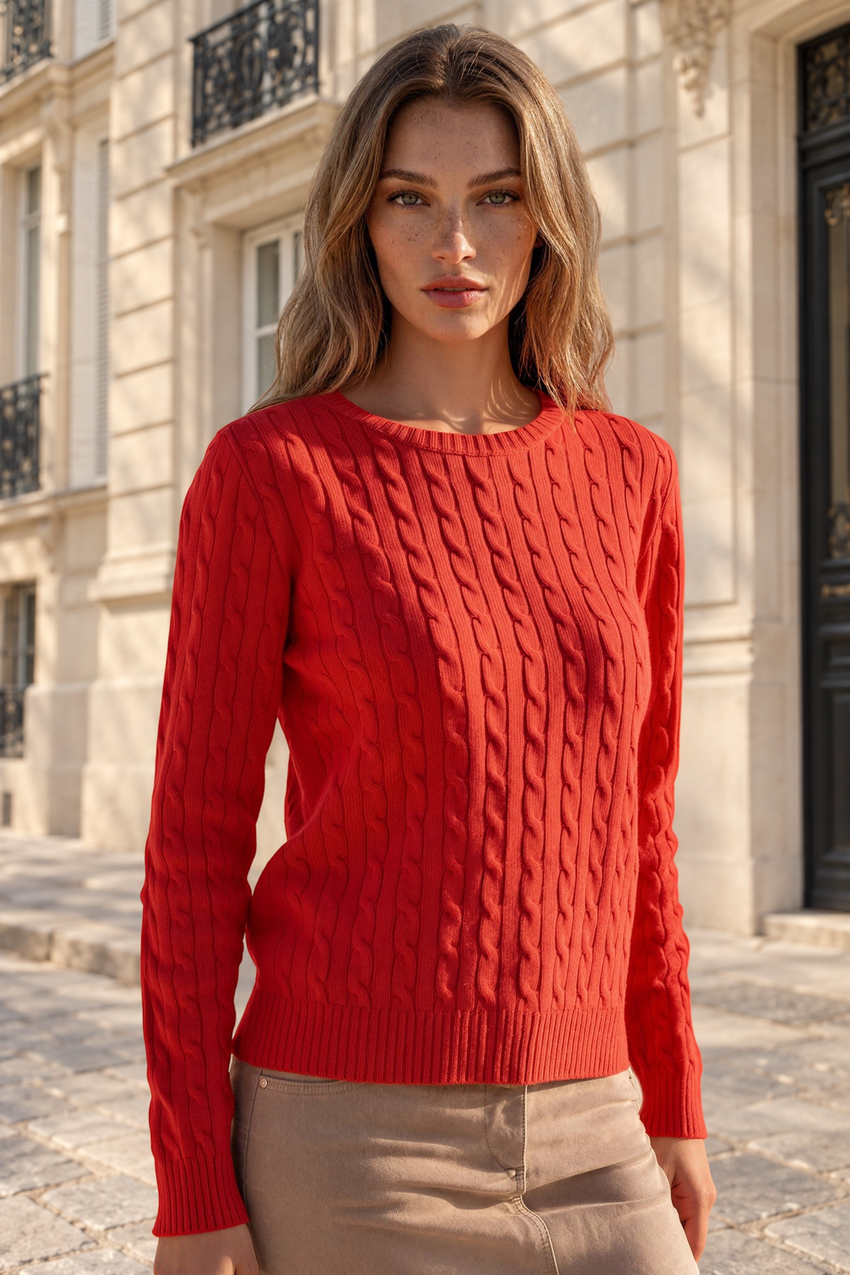 Pull Albie en laine mérinos et cachemire - Orange-PULL FEMME-Curling-Paris