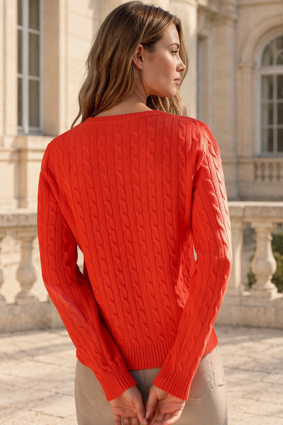 Pull Albie en laine mérinos et cachemire - Orange-PULL FEMME-Curling-Paris