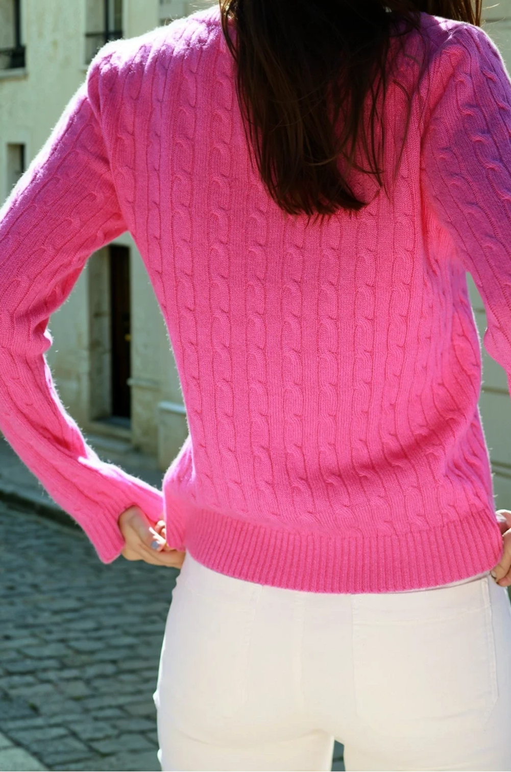 Pull Albie en laine mérinos et cachemire - Rose-PULL FEMME-Curling-Paris