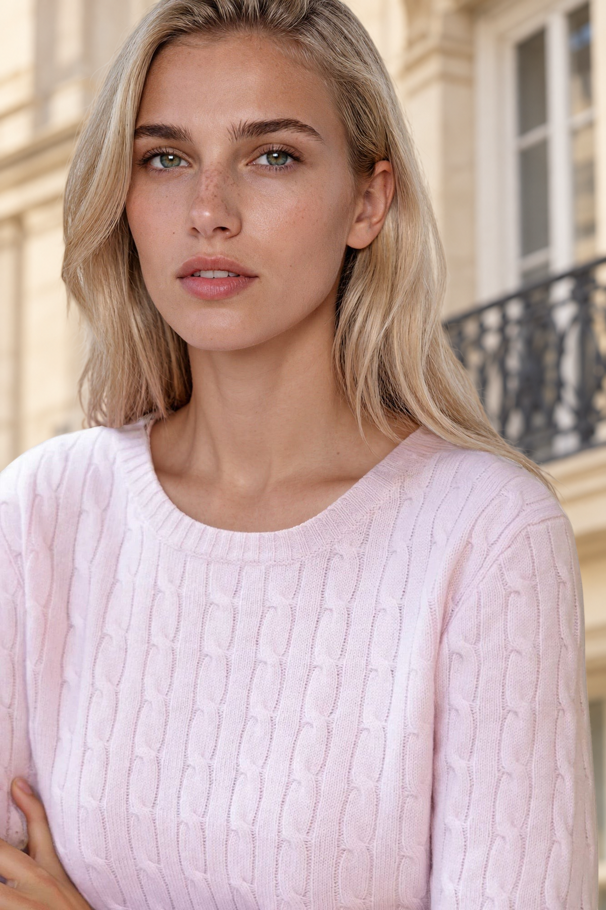 Pull Albie en laine mérinos et cachemire - Rose-PULL FEMME-Curling-Paris