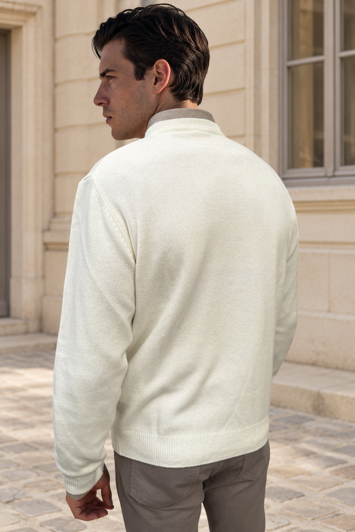 Pull Alfeo en laine & cachemire – Écru-PULL HOMME-Curling-Paris