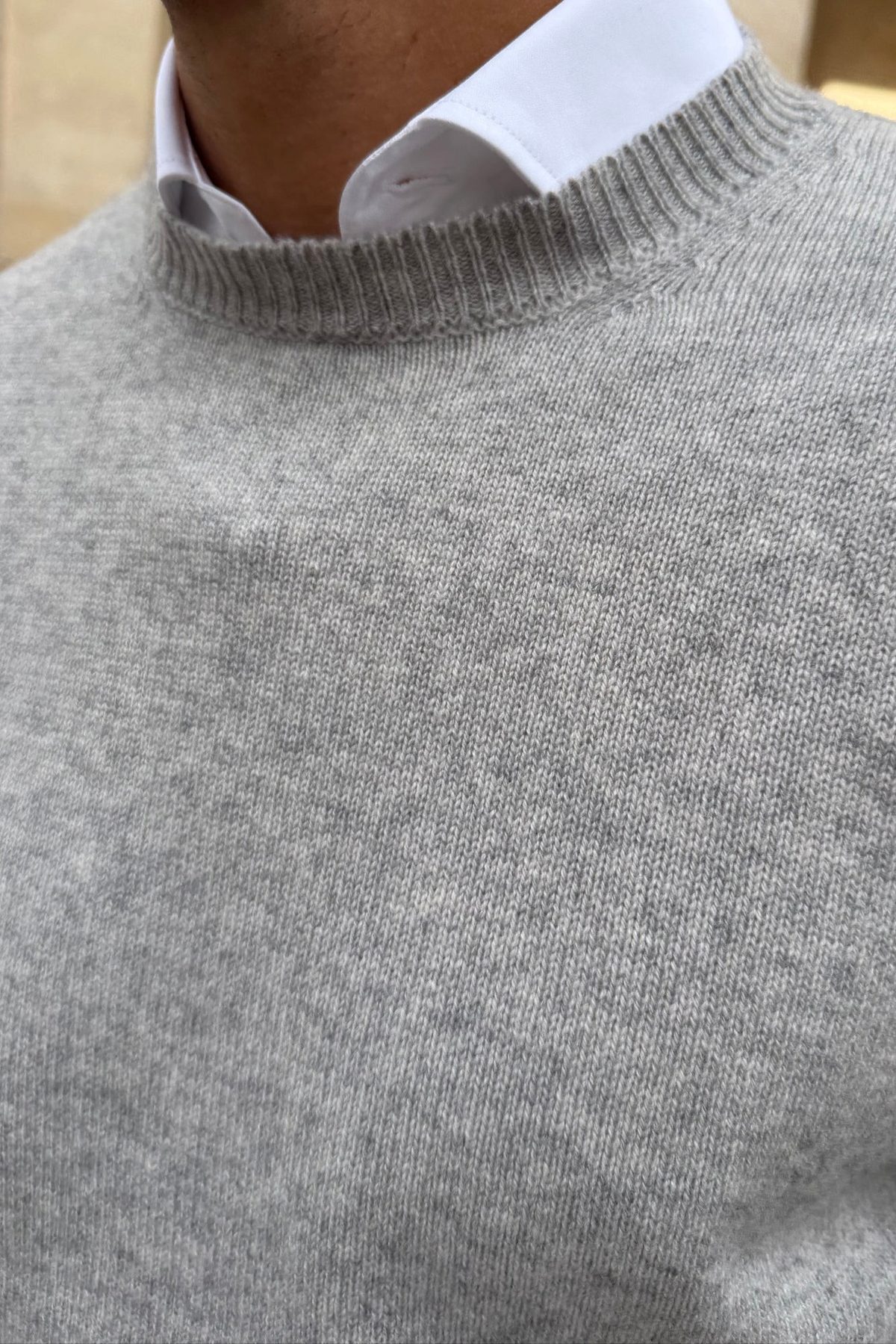 Pull Alfeo en laine & cachemire – Gris clair-PULL HOMME-Curling-Paris