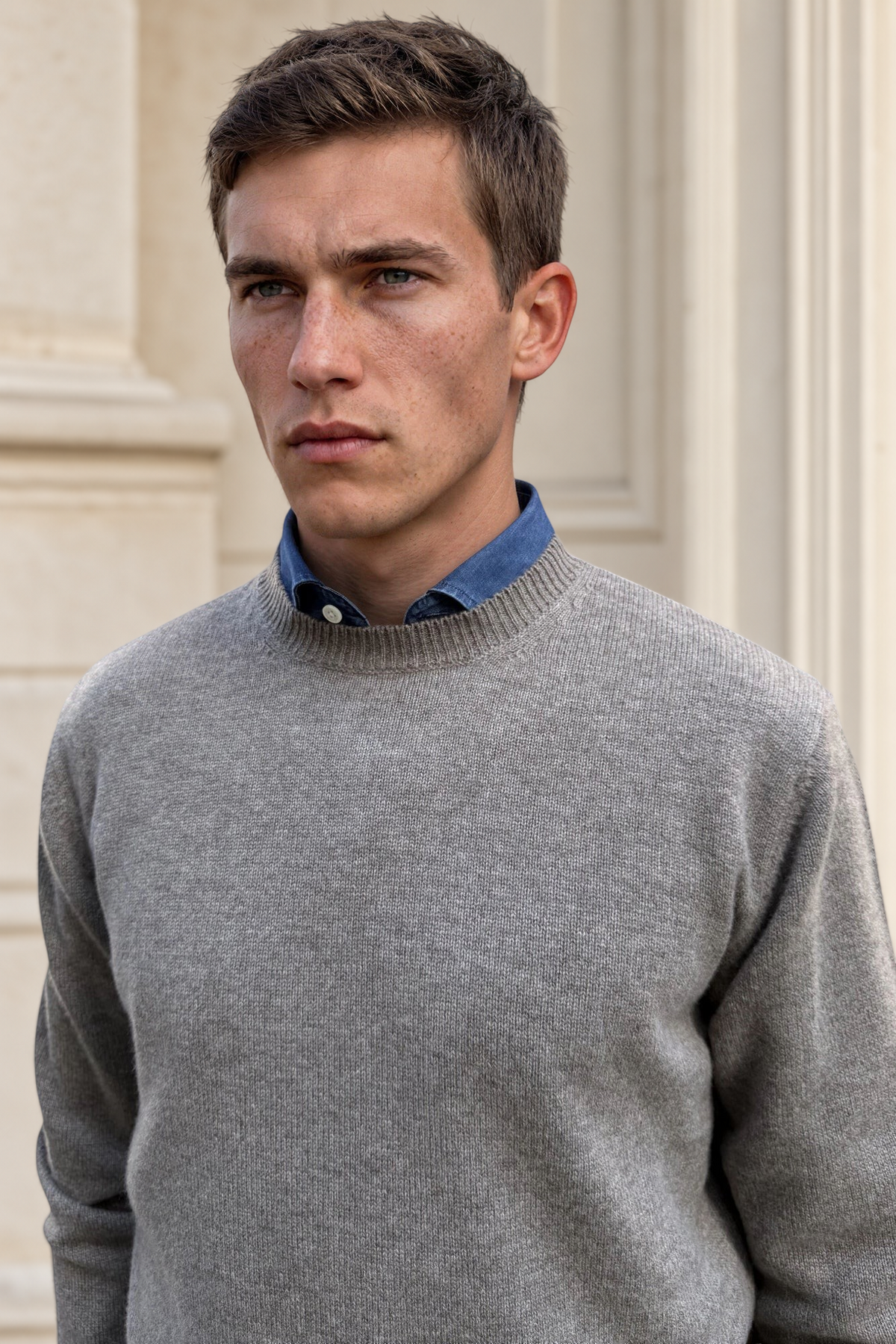 Pull Alfeo en laine & cachemire – Taupe-PULL HOMME-Curling-Paris