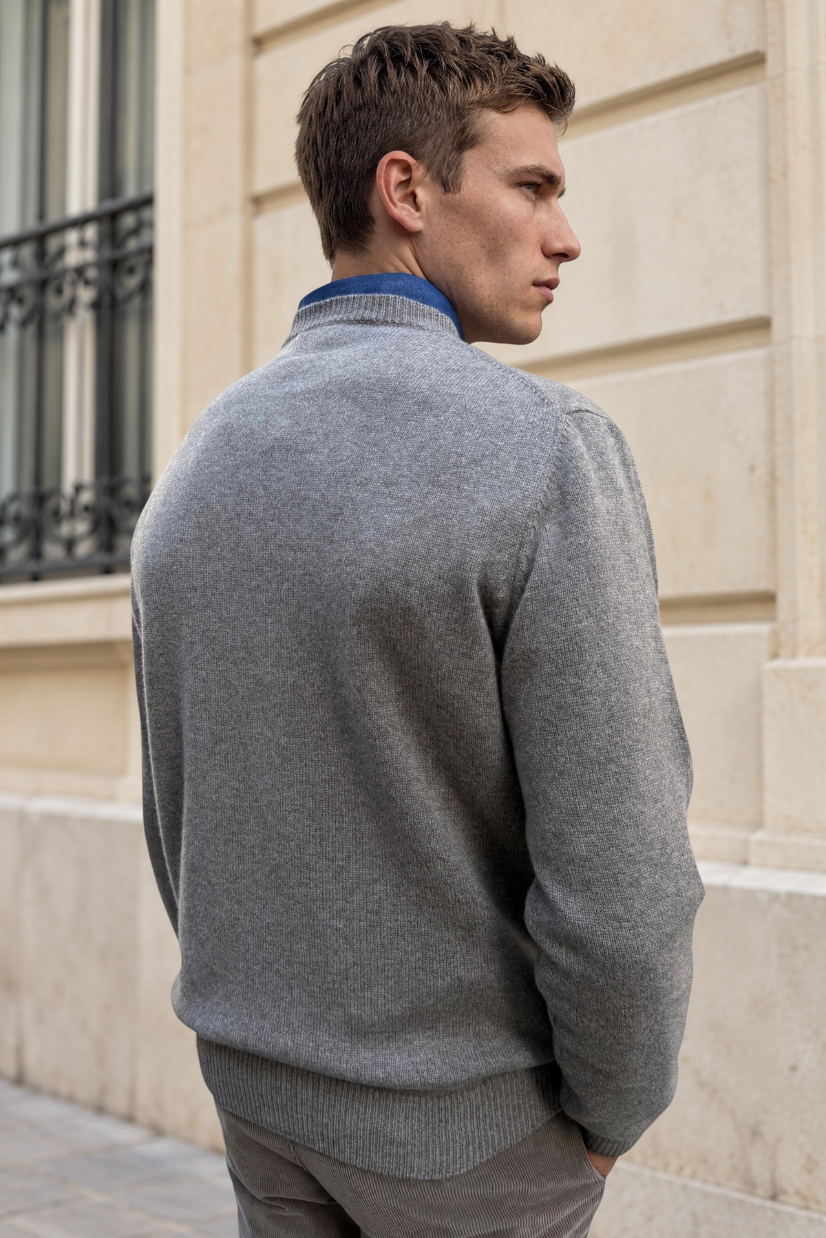 Pull Alfeo en laine & cachemire – Taupe-PULL HOMME-Curling-Paris