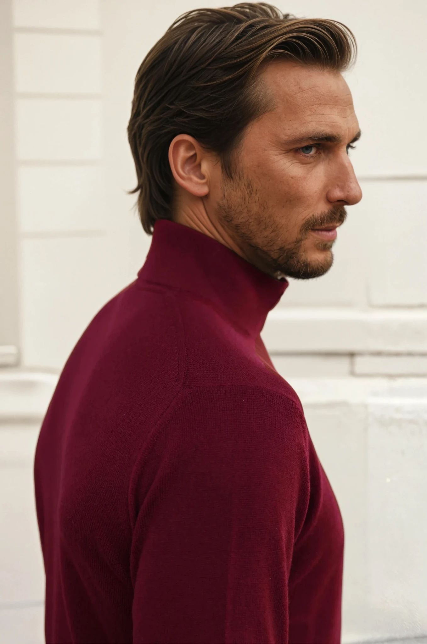 Pull Amar col zippé 100% cachemire - Bordeaux-PULL HOMME-Curling-Paris