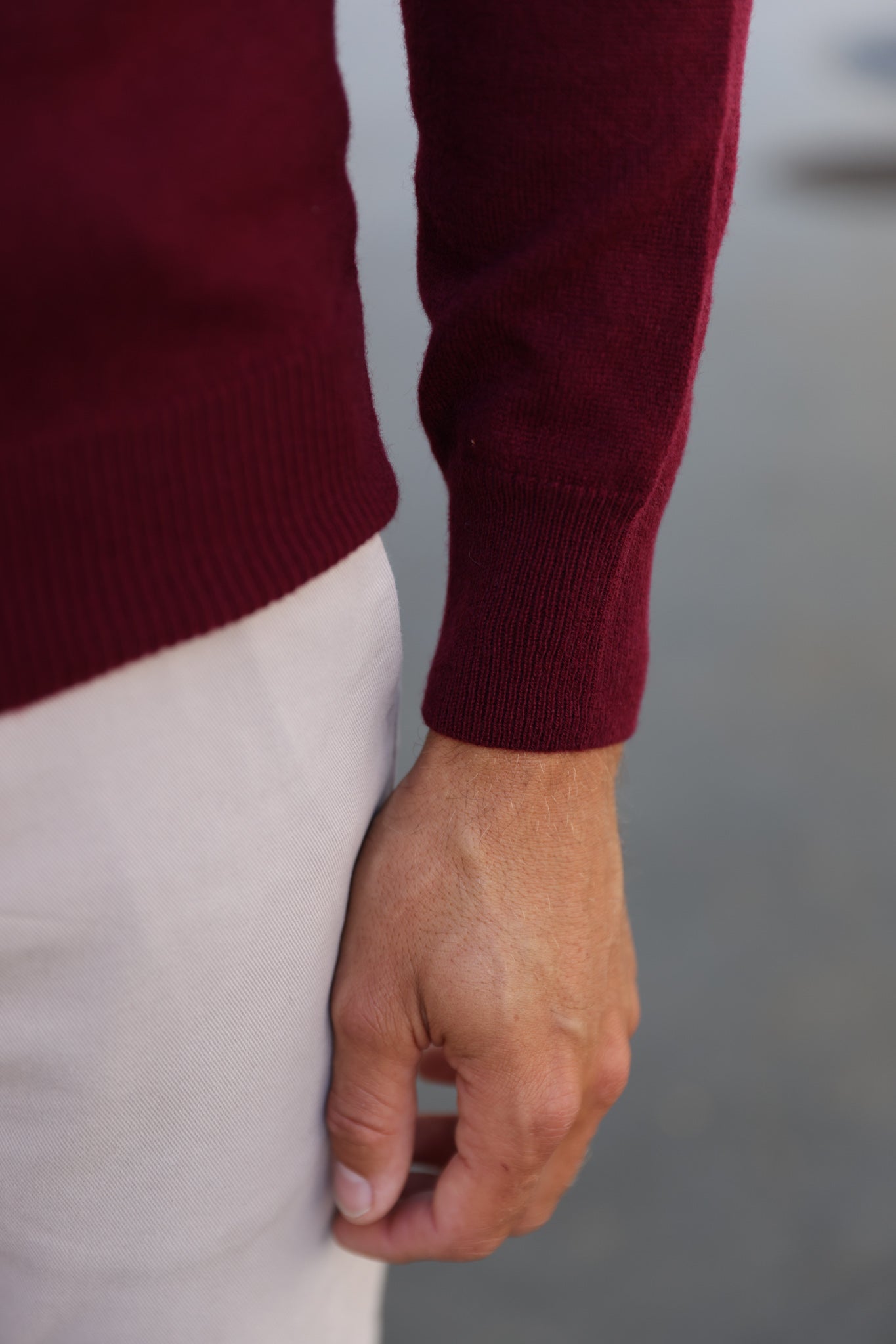 Pull Amar col zippé 100% cachemire - Bordeaux-PULL HOMME-Curling-Paris