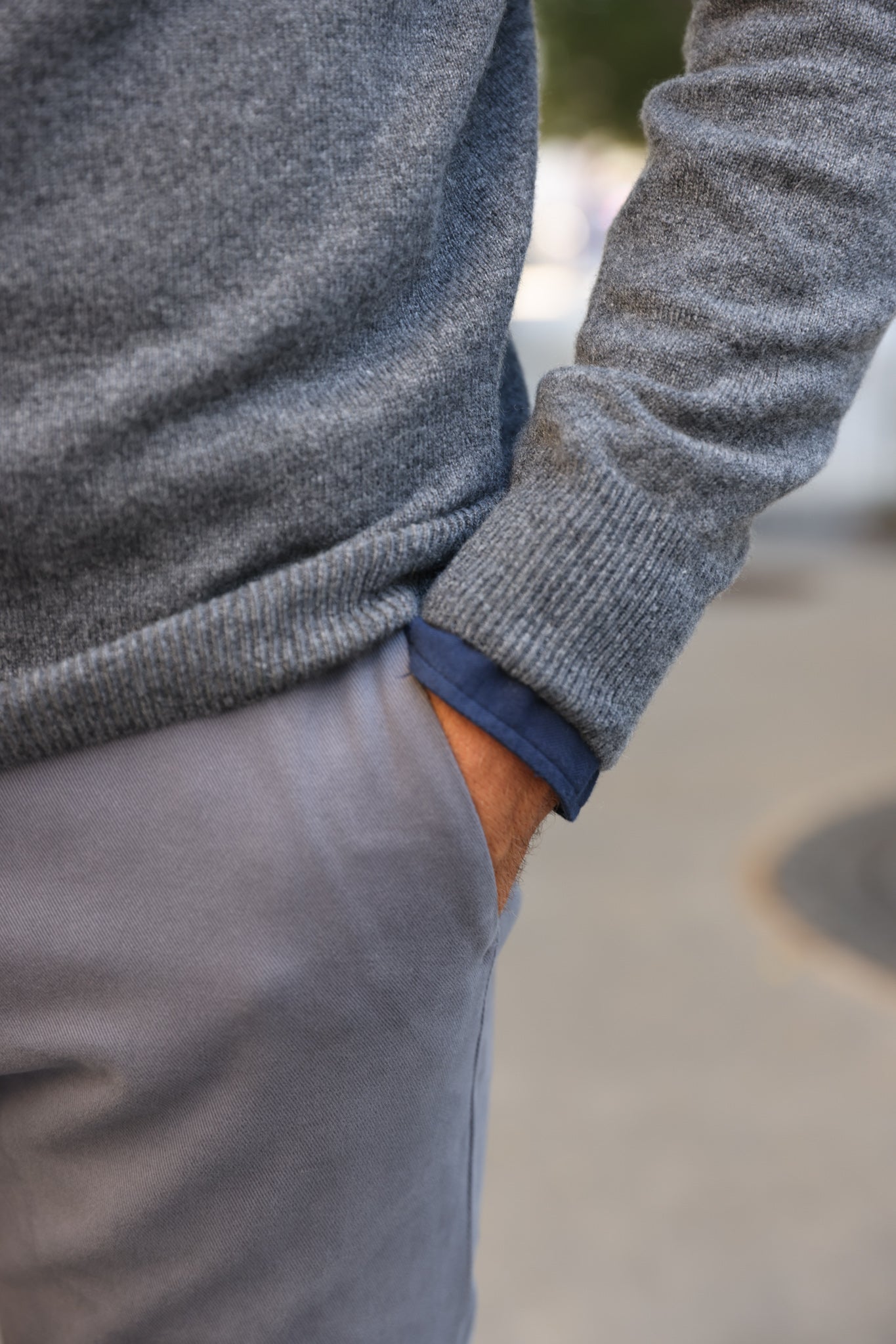 Pull Elijah col V 100% cachemire - Anthracite-PULL HOMME-Curling-Paris