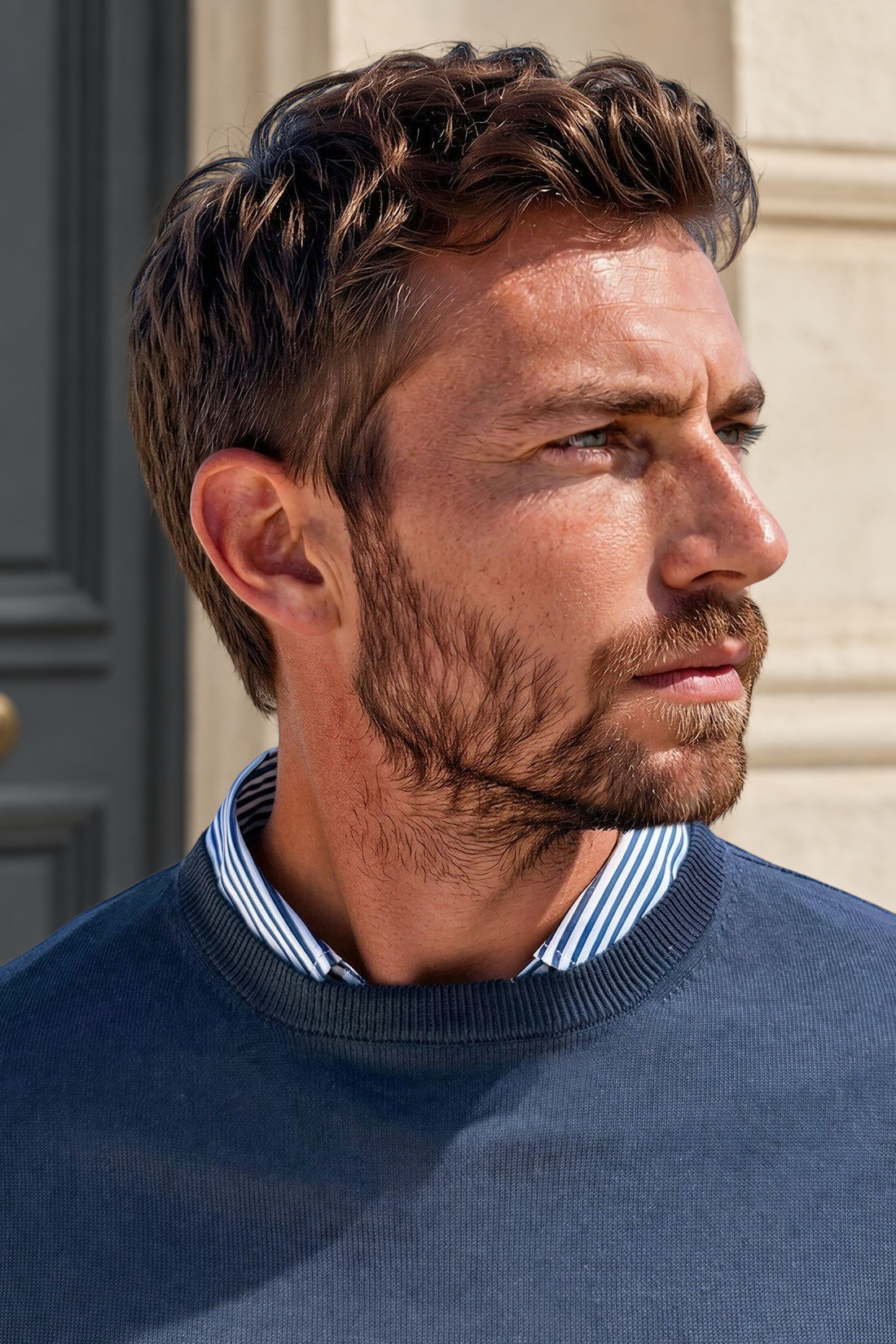 Pull Gege col rond en coton - Marine-PULL HOMME-Curling-Paris