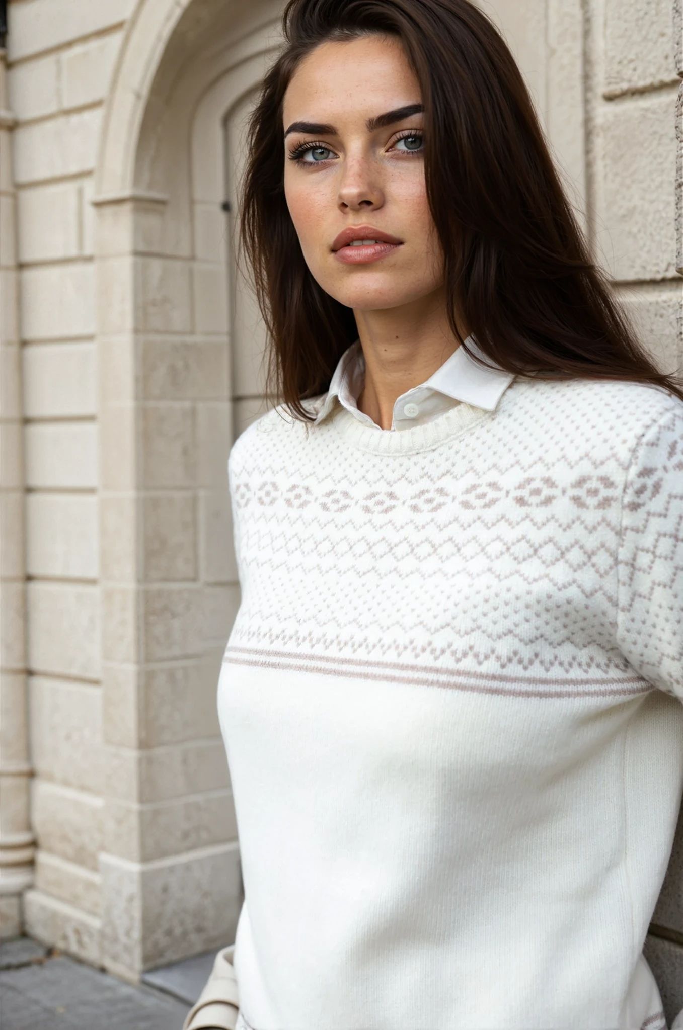 Pull Jacquard pure laine - Ecru-PULL FEMME-Curling-Paris