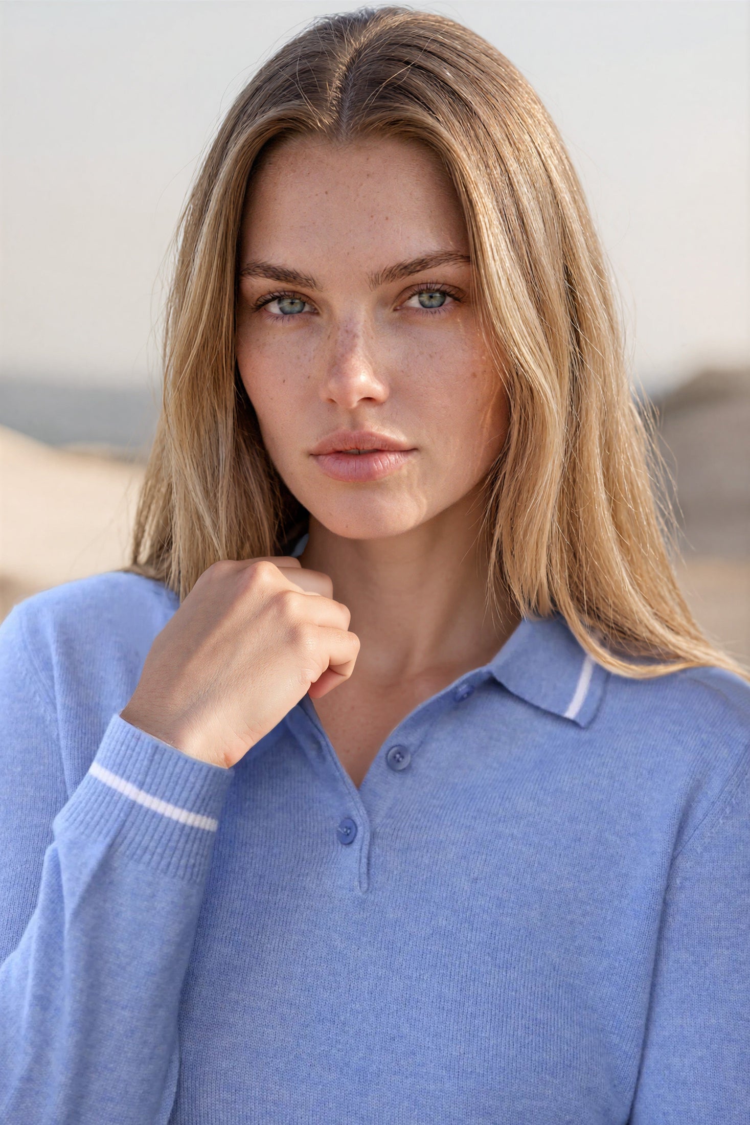 Pull Jade en laine & cachemire - Bleu-PULL FEMME-Curling-Paris
