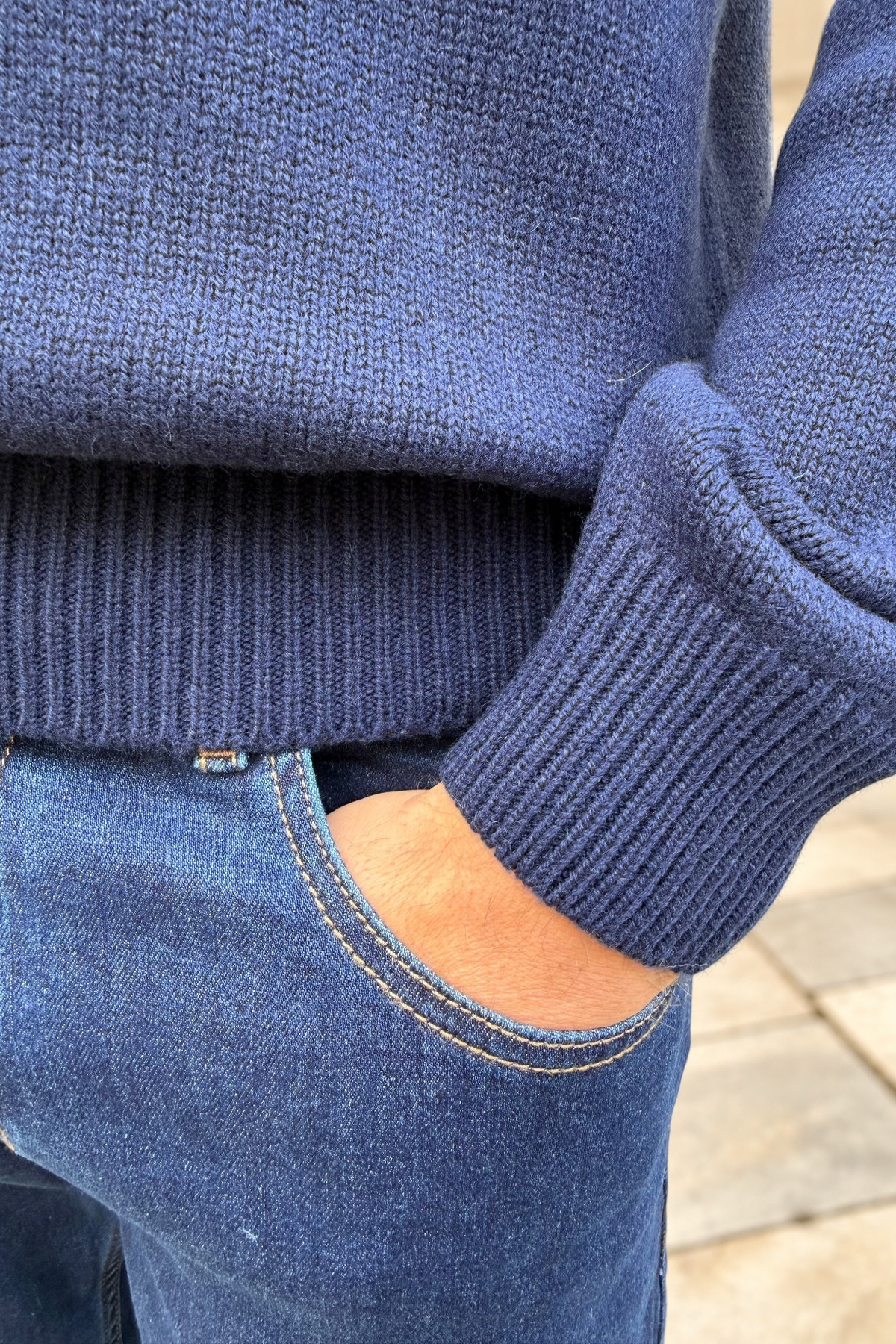 Pull Livio col derby en laine & cachemire – Marine-PULL HOMME-Curling-Paris