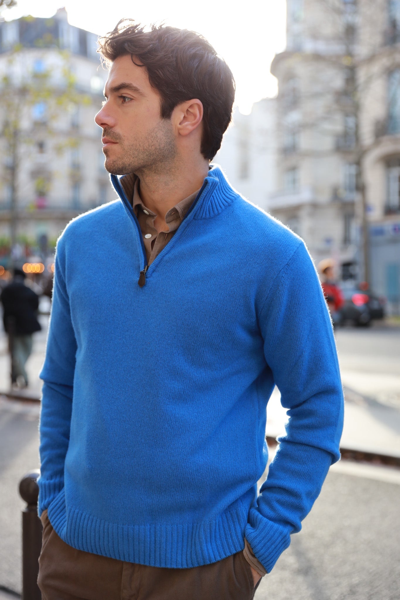 Pull Maxime en laine & cachemire - Denim-PULL HOMME-Curling-Paris
