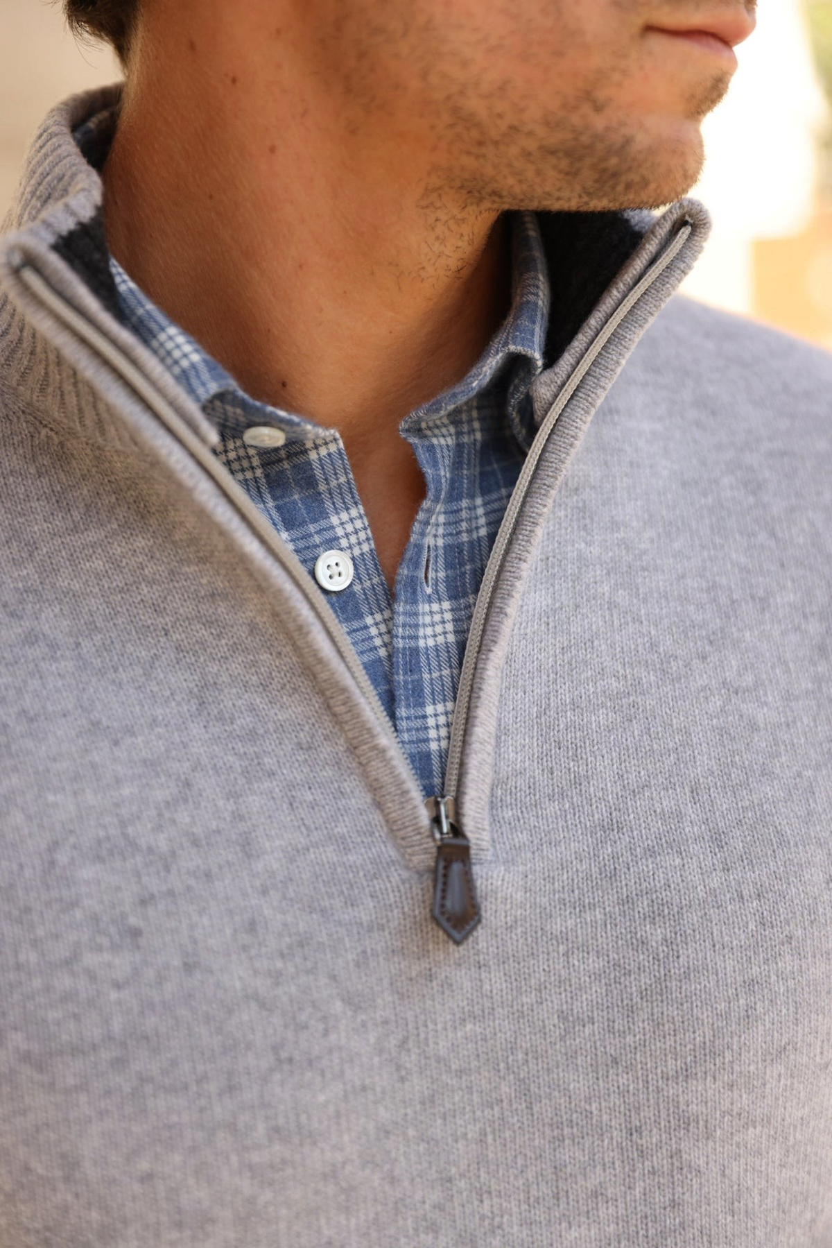 Pull Maxime en laine & cachemire - Gris Clair-PULL HOMME-Curling-Paris