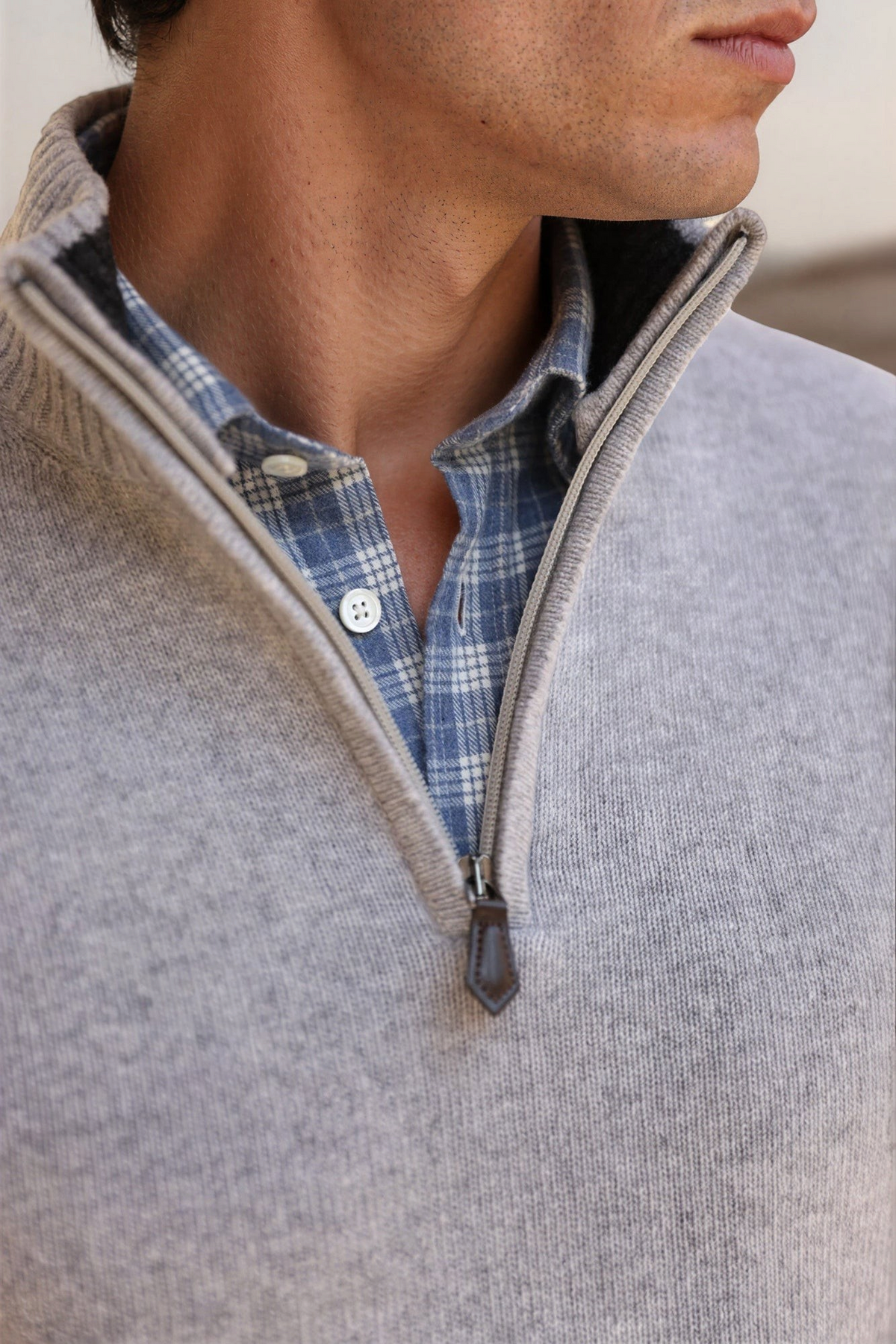 Pull Maxime en laine & cachemire - Gris Clair-PULL HOMME-Curling-Paris